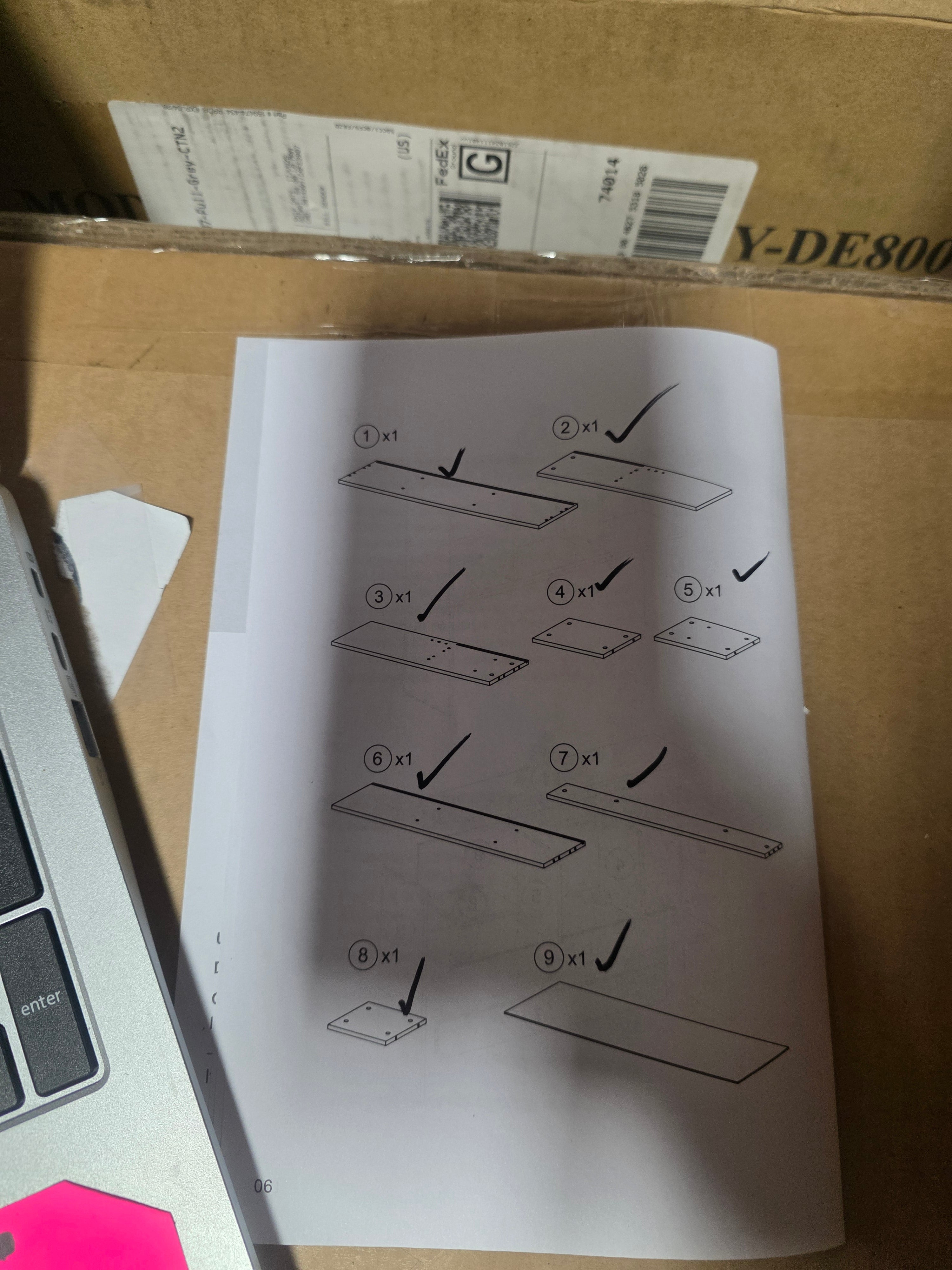 Computer Desktop Bookcase Countertop Storage Organizer with 4 Cubbies