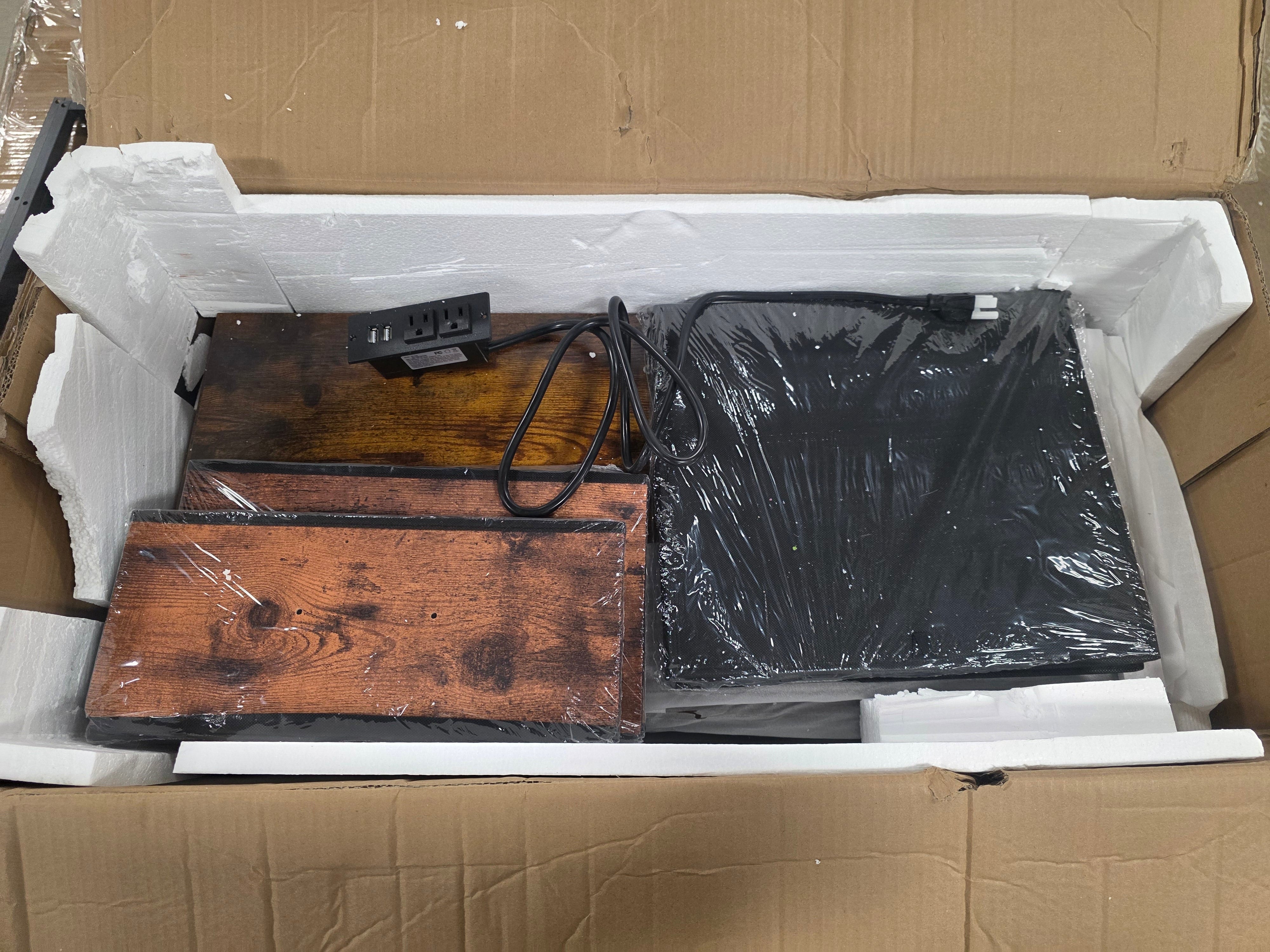 10 Drawer TV Stand Long Fabric Dresser with LED Lights & Power Outlets, Entertainment Center with Storage