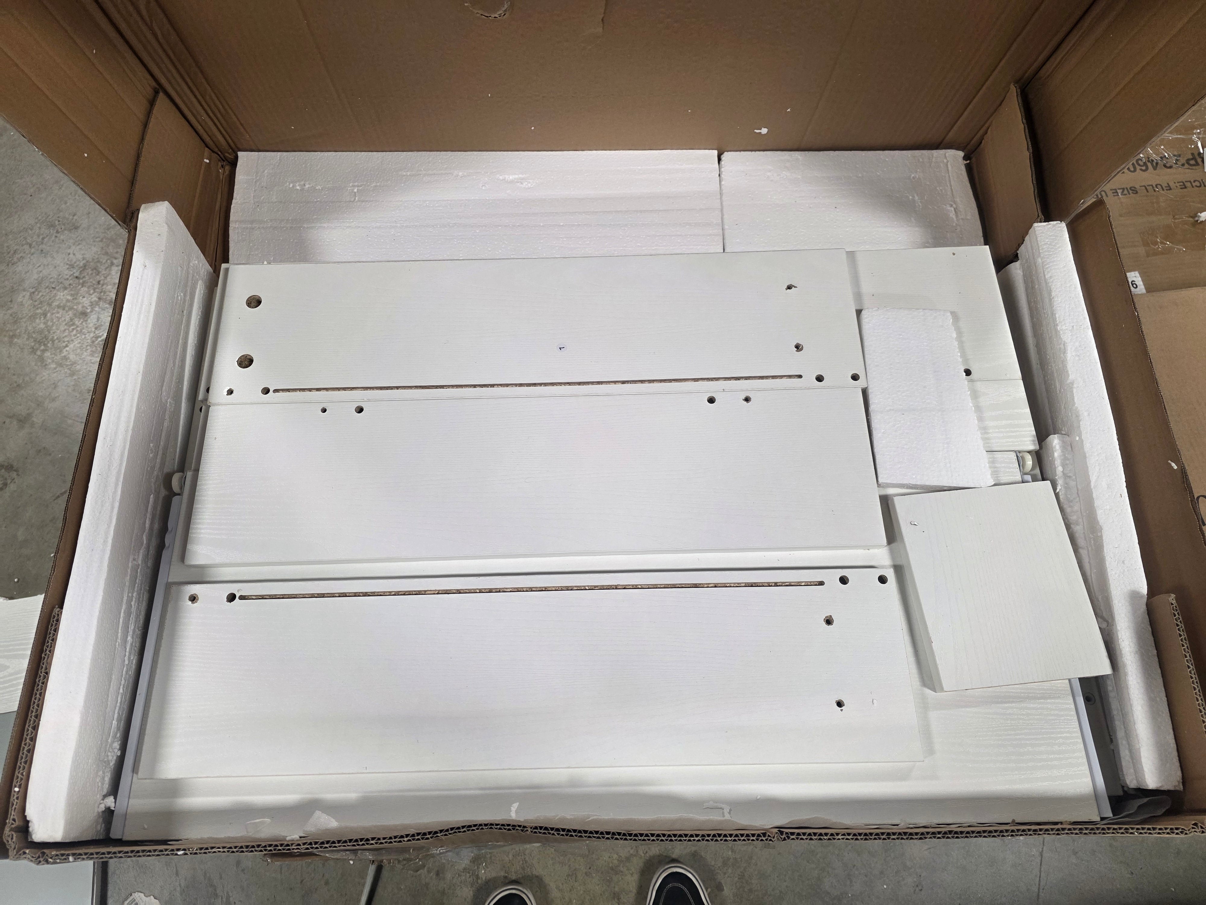 Student Desk with Magnetic Bulletin Board and Shelves, White