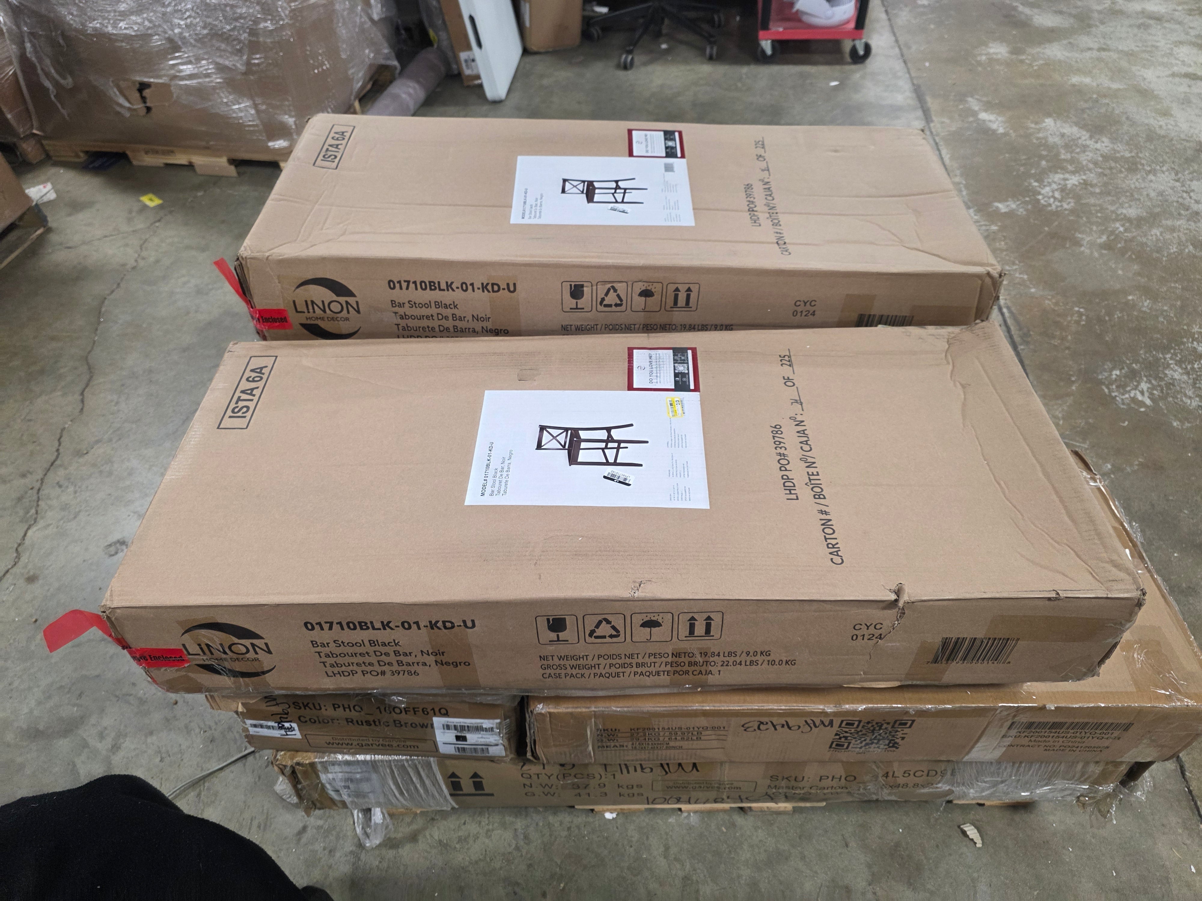 Torino X Back Wood Barstool - Black