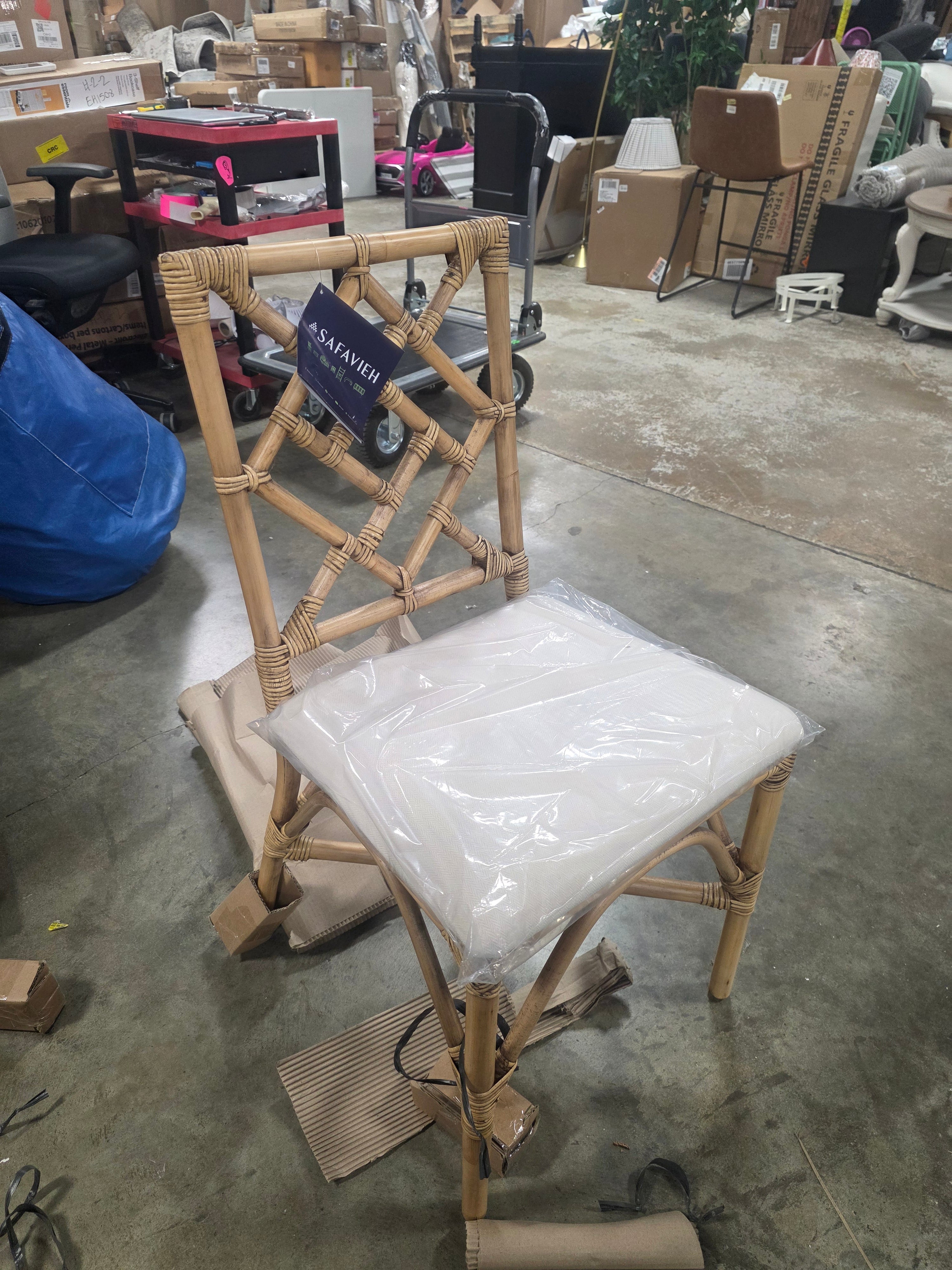 Bhumi Brown/White Accent Chair with Cushion Set of 2