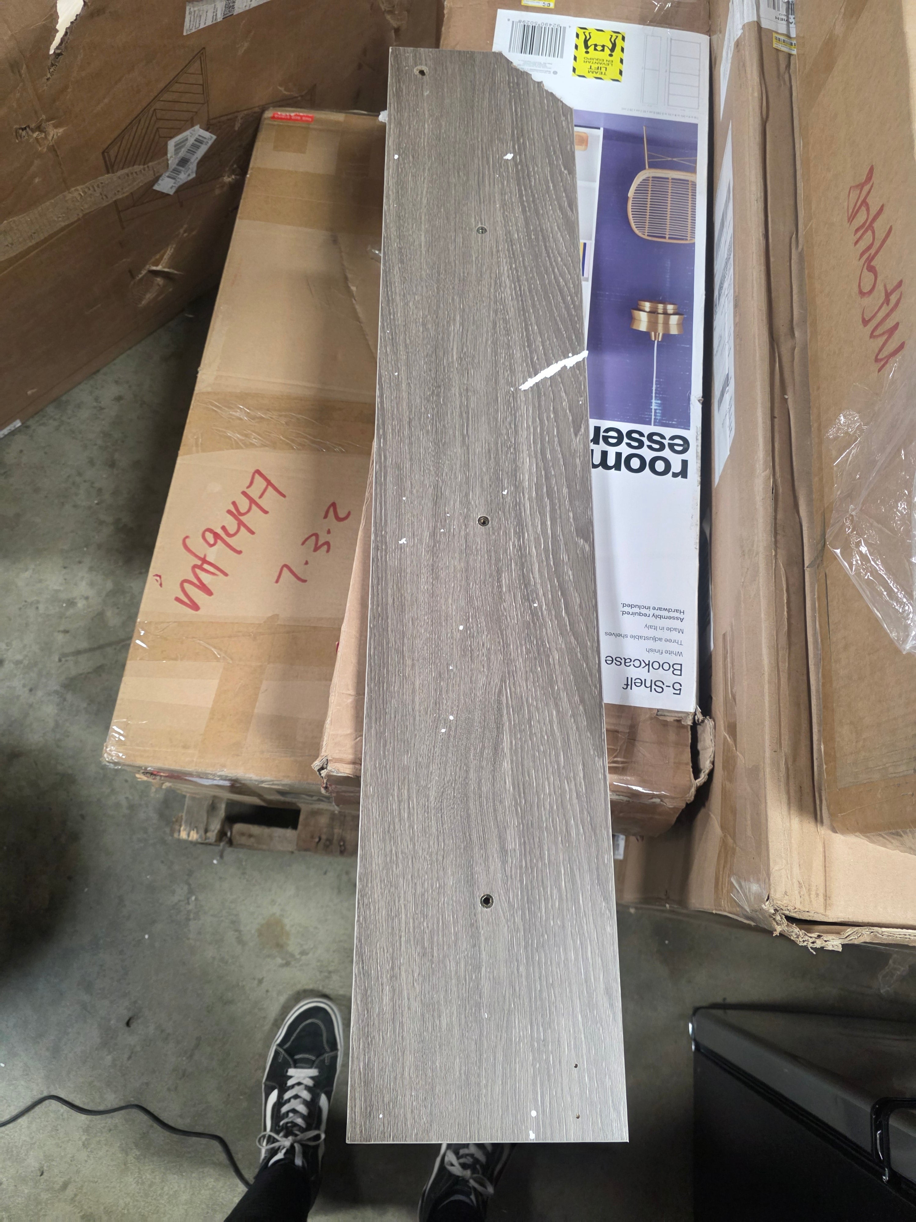 Queen Wood Panel Bed With Chevron Headboard