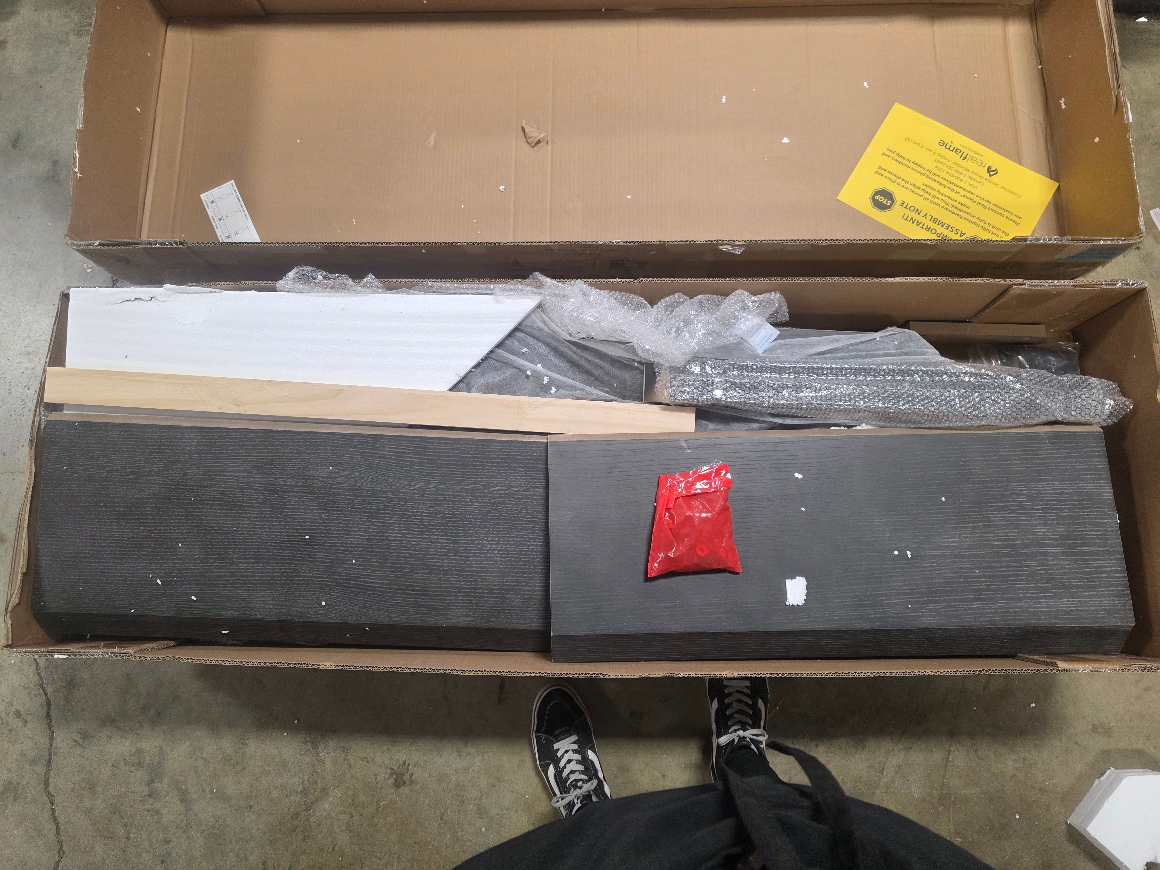 Corner Electric Fireplace in Gray