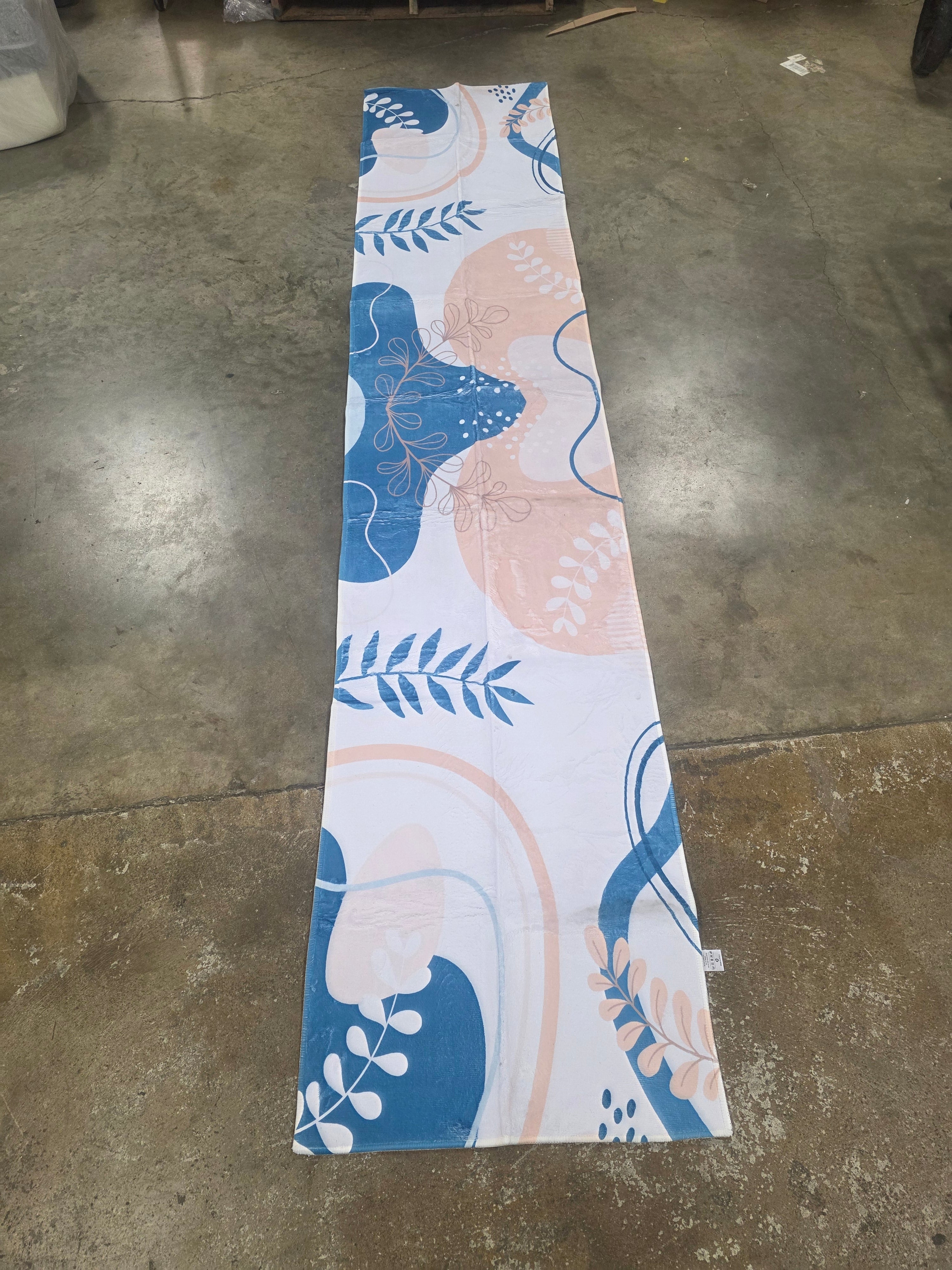 Modern Large Floral Non-Slip (Non-Skid) Runner Rug 2' x 10'