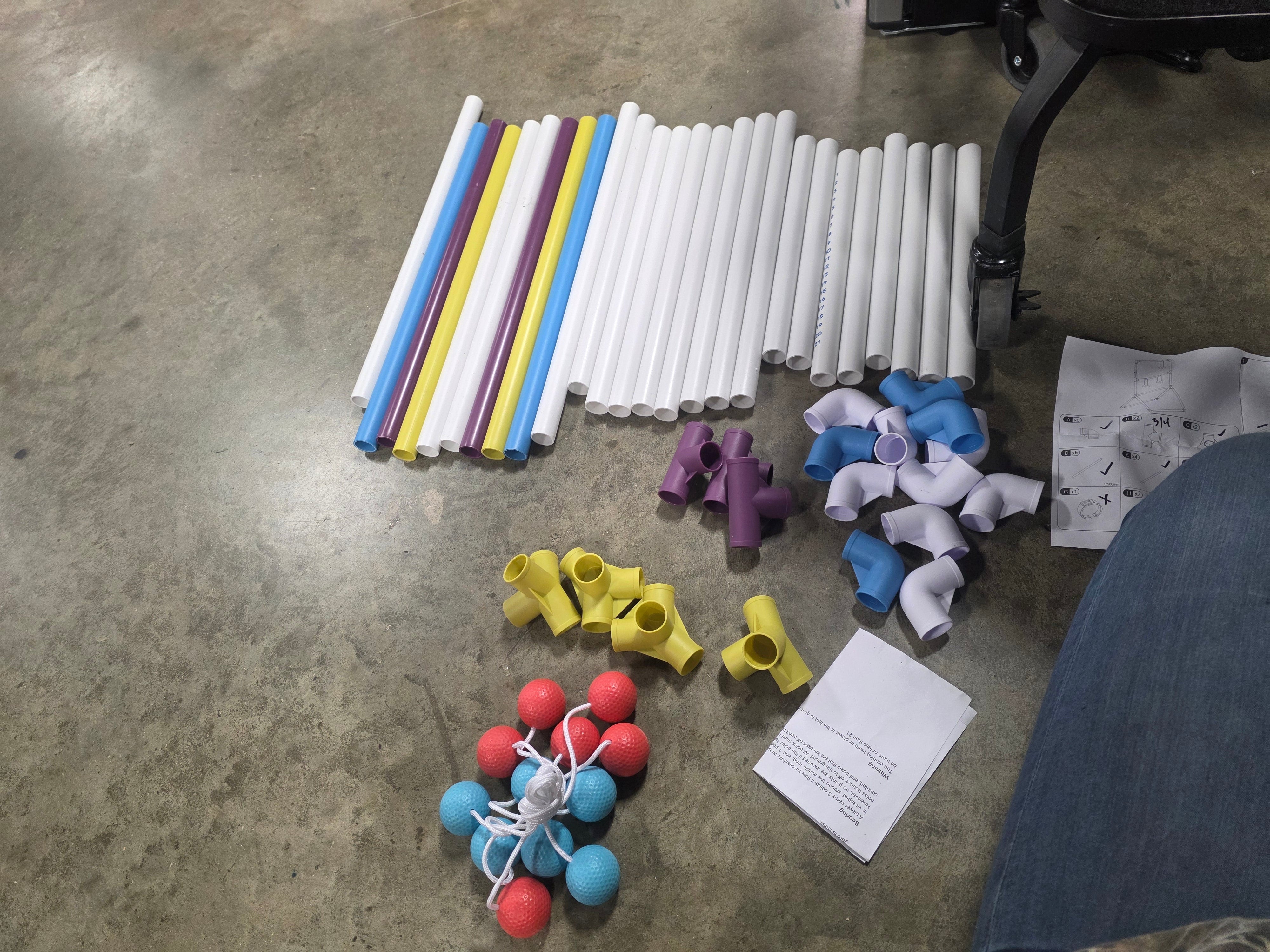 Plastic Ladder Ball: Outdoor Lawn Toss Game, 9 Piece Set