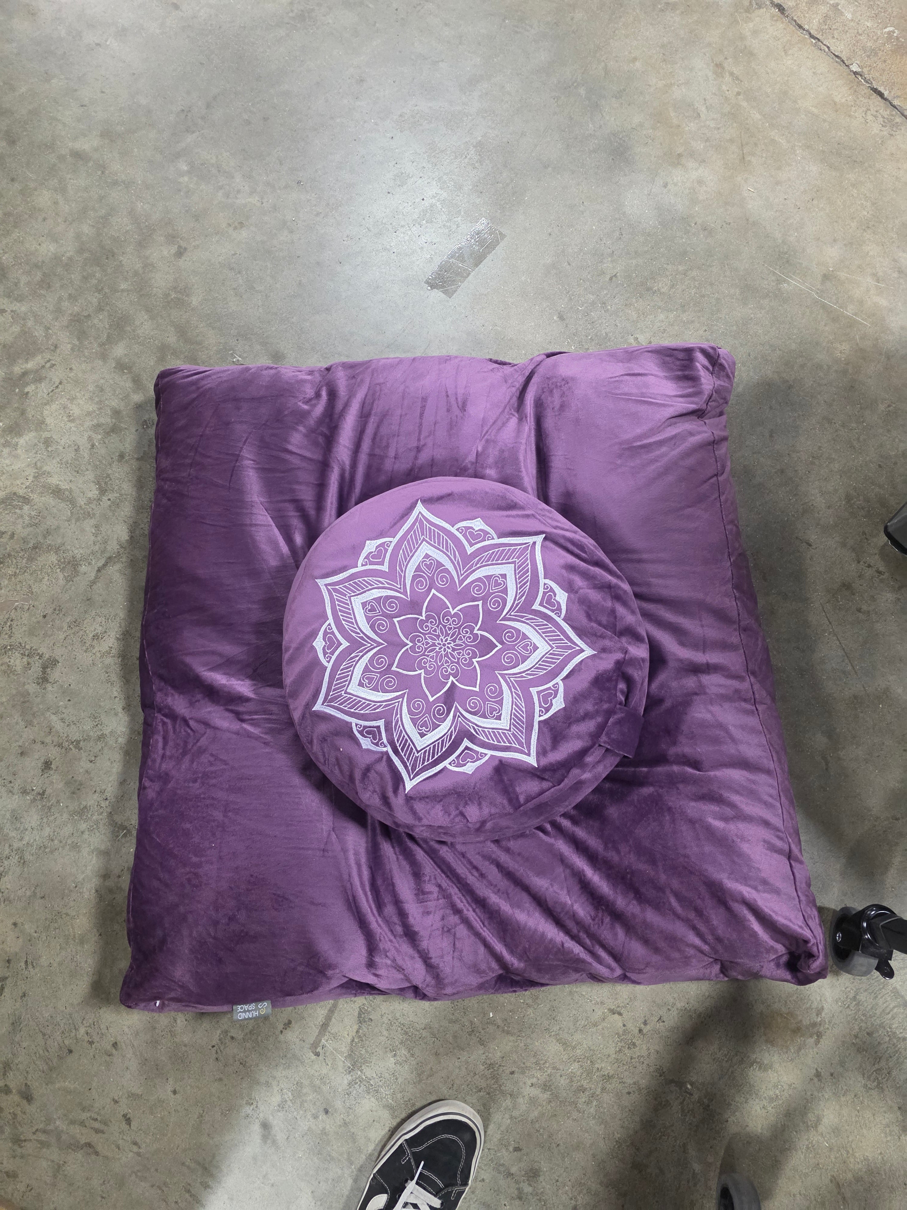 Meditation Cushion - Large Velvet Zafu Floor Pillow for Adults and Women
