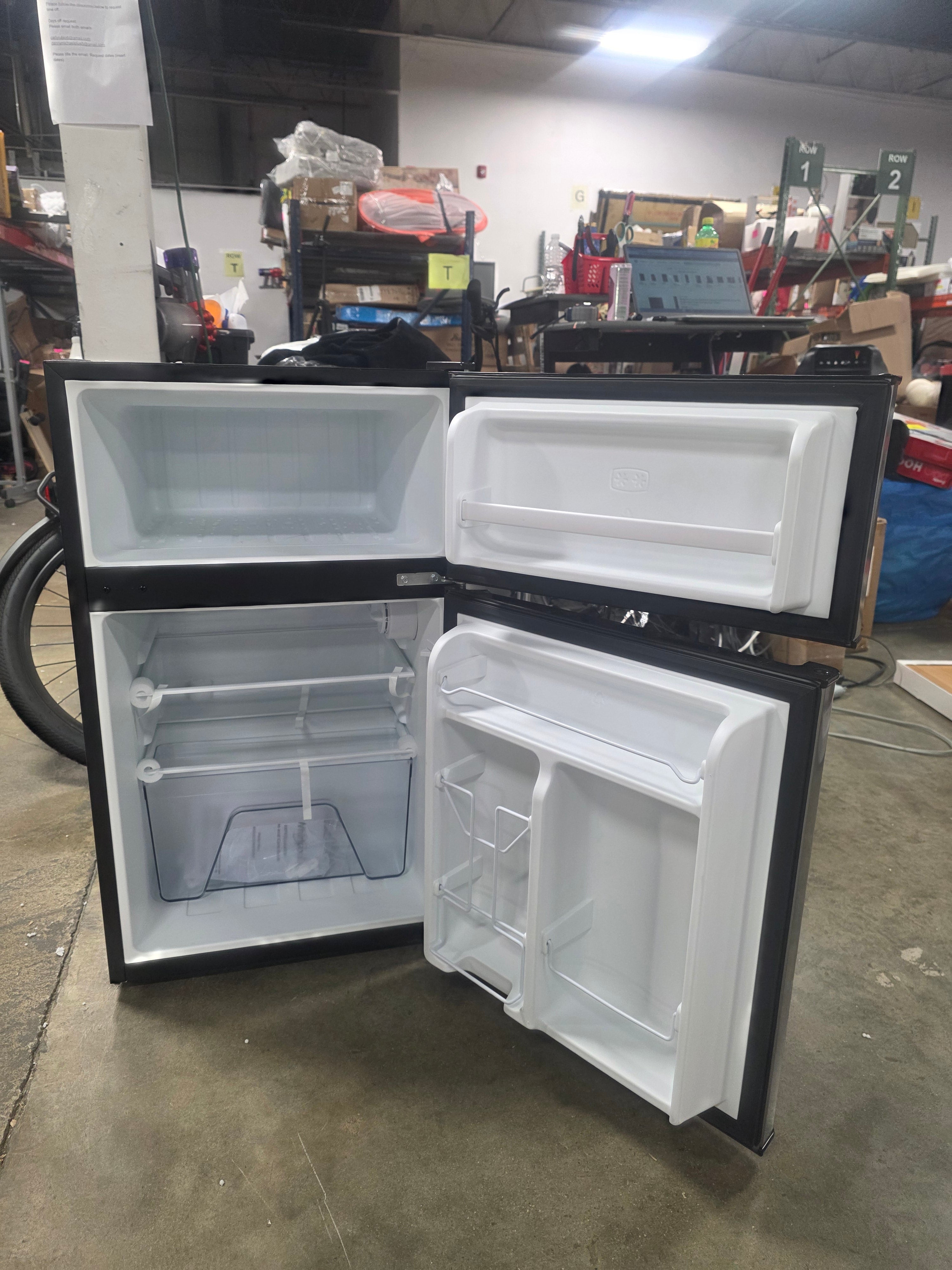 Mini Refrigerator Stainless Steel : Dorm Fridge, Reversible Door, 2 Shelves