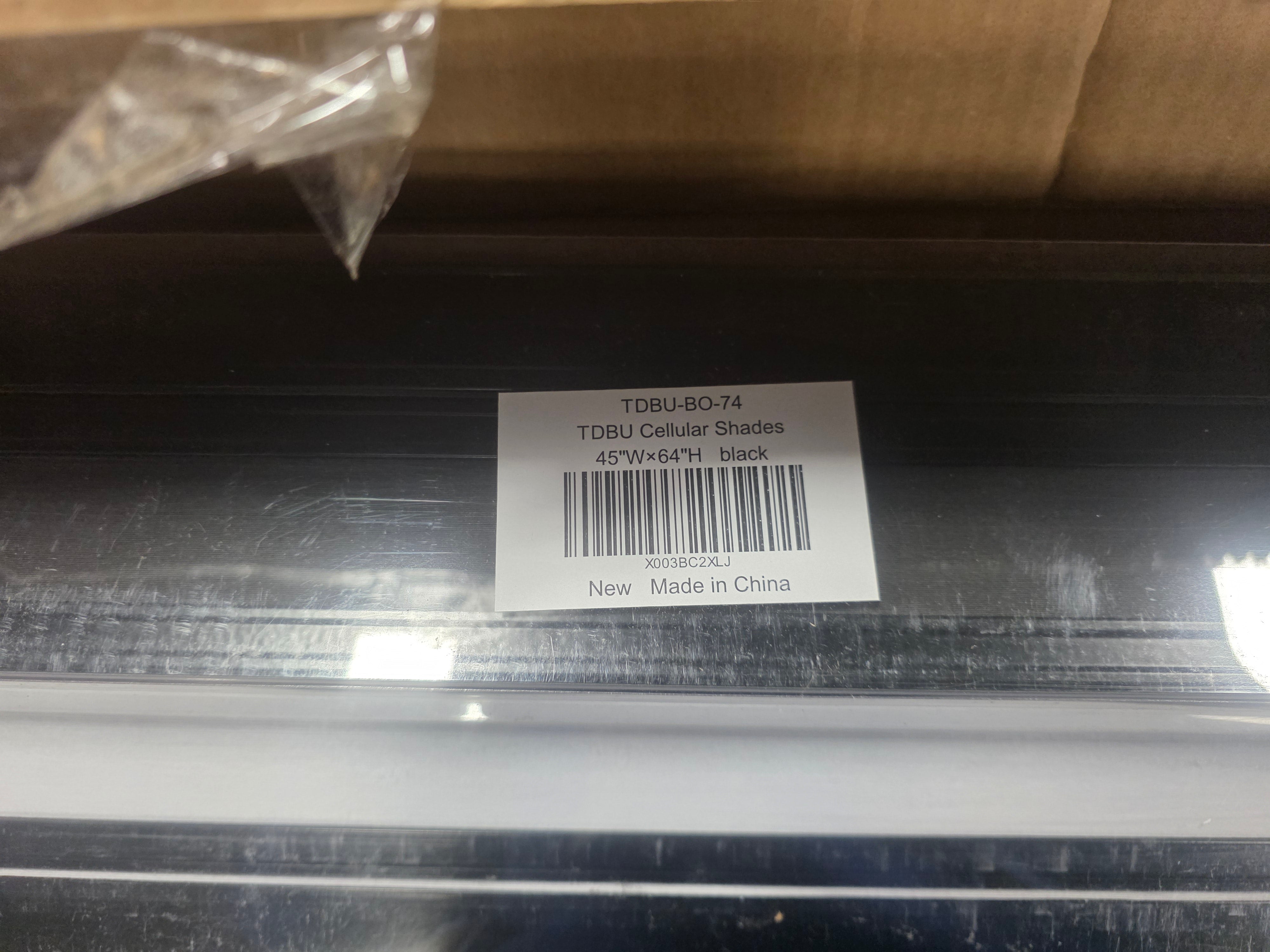 Top Down Bottom Up (TDBU) Cordless Cellular Shades, Black Set of 2