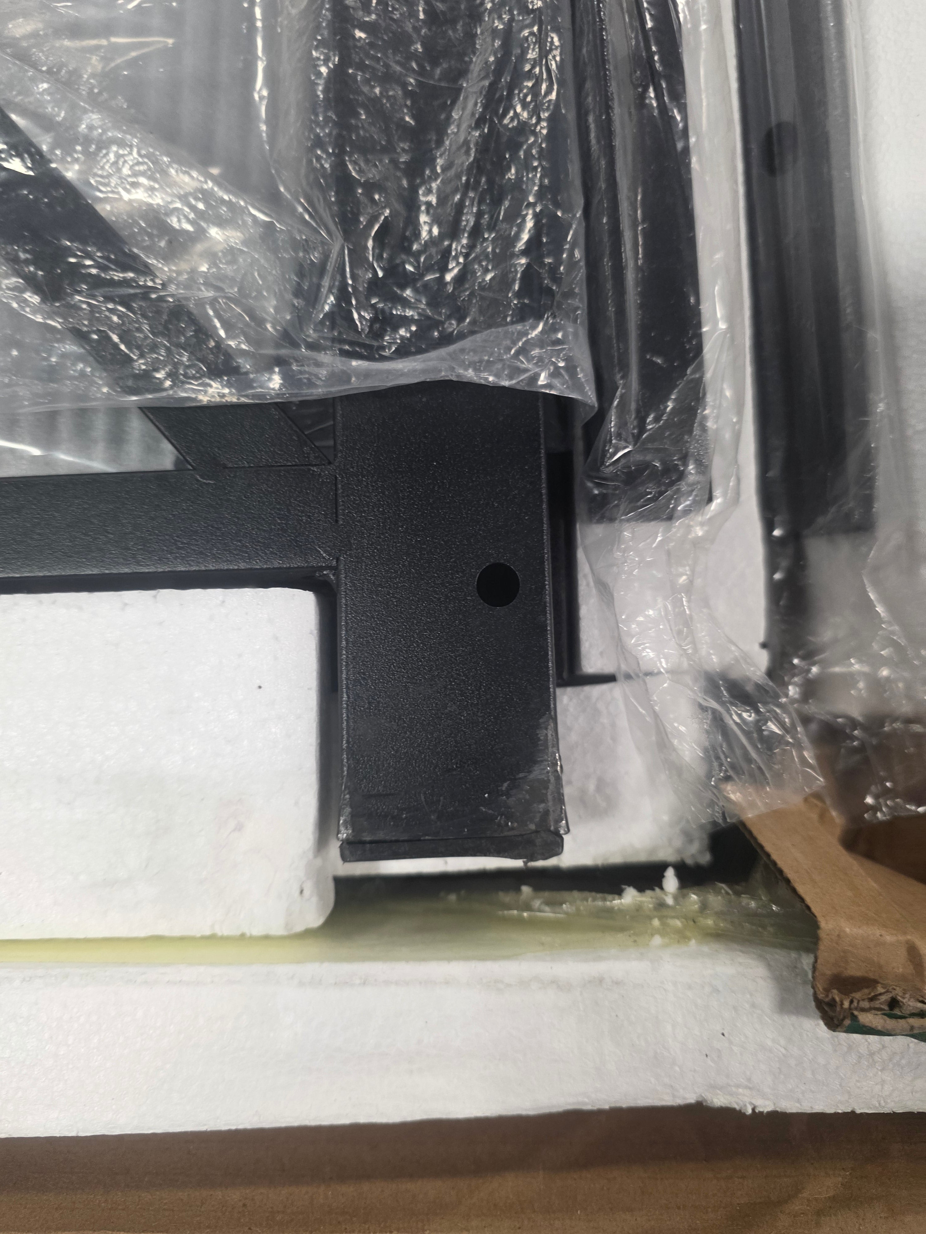 End Table, Large Square Side Tables with X-Frame, 2-Tier Storage, Black