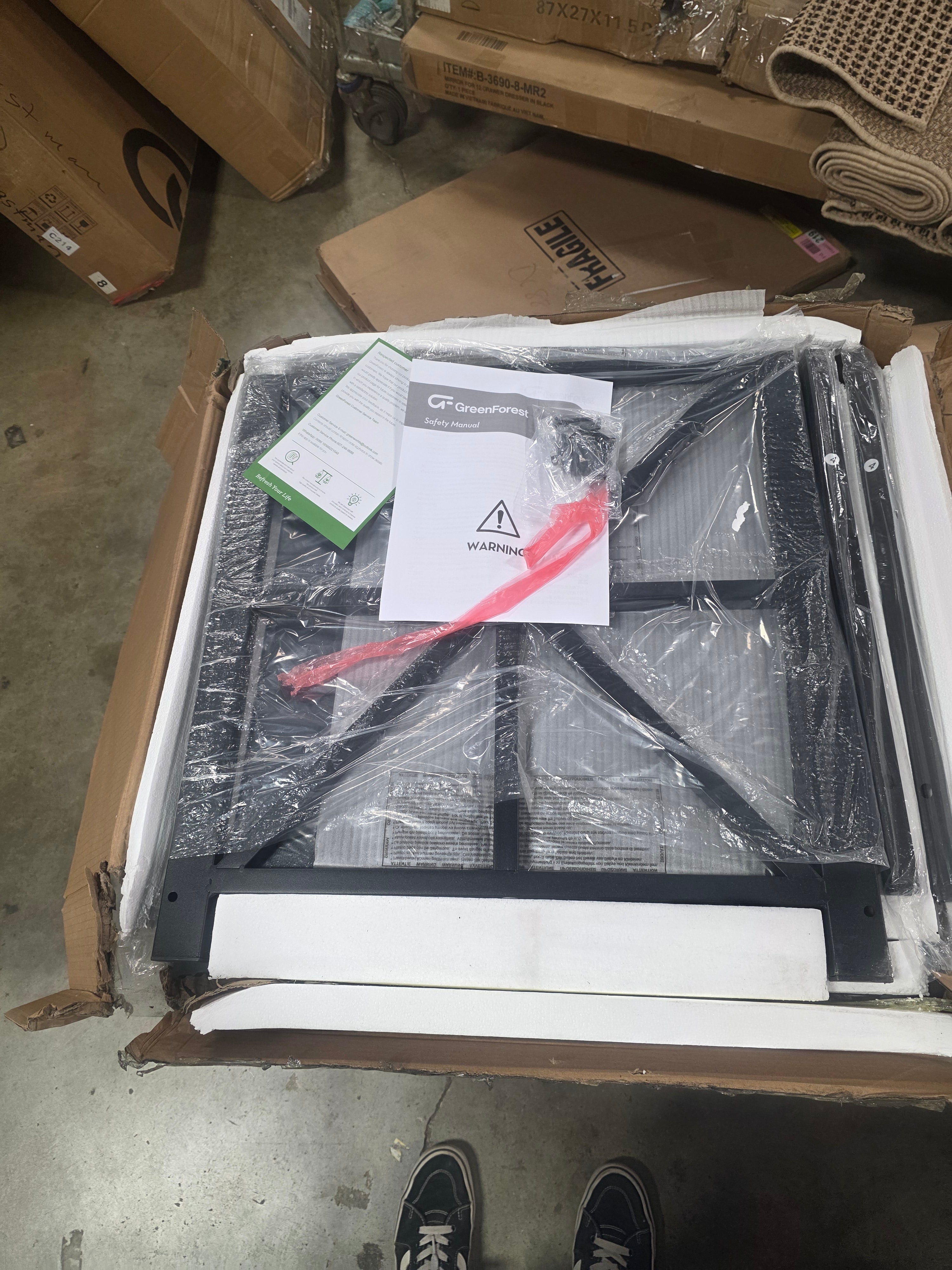 End Table, Large Square Side Tables with X-Frame, 2-Tier Storage, Black