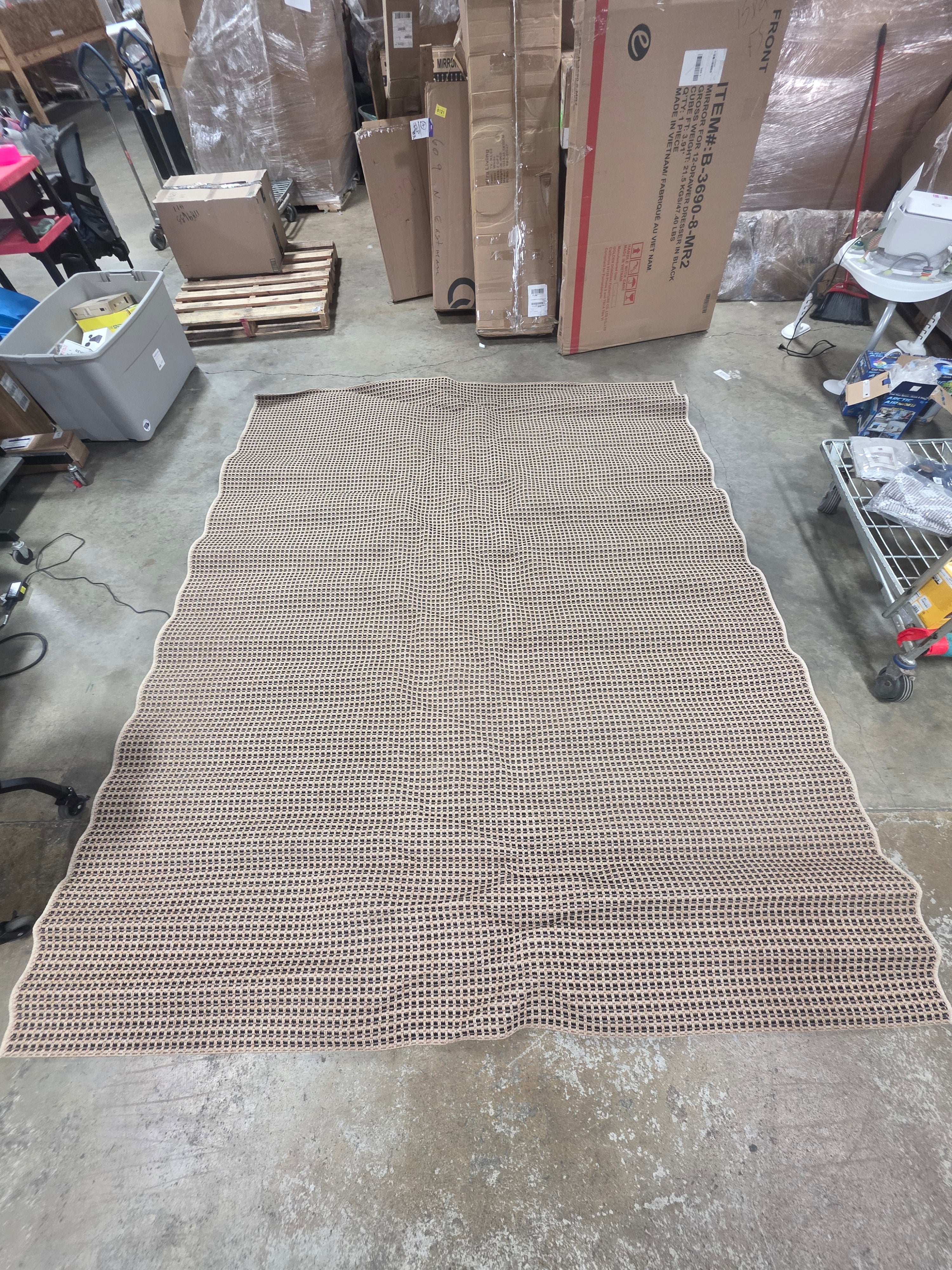 Micro Grid Rectangular Woven Indoor Outdoor Area Rug - 7'10"x10'