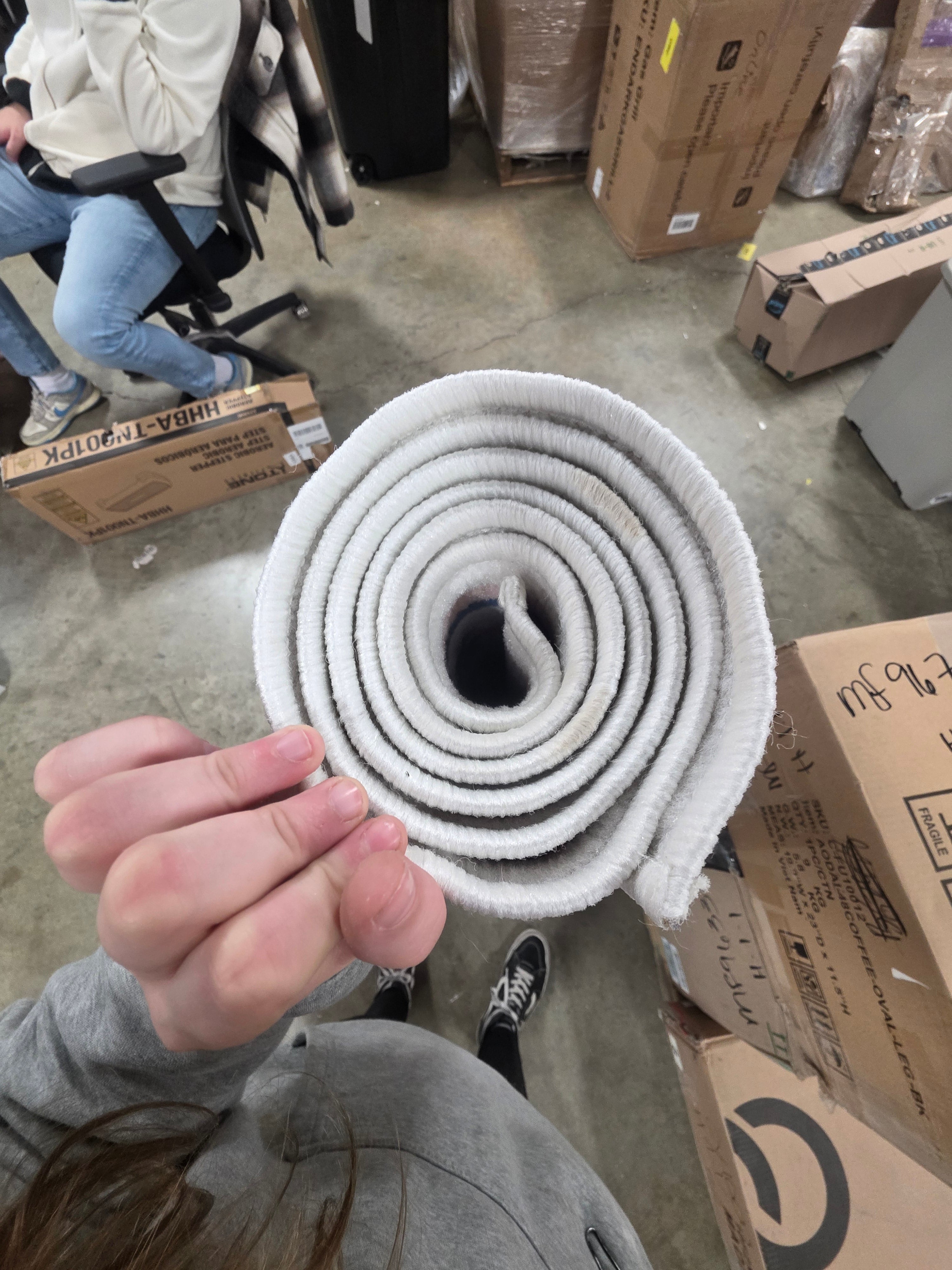 4'x6' Lattice Border Floral Woven Area Rug Cream