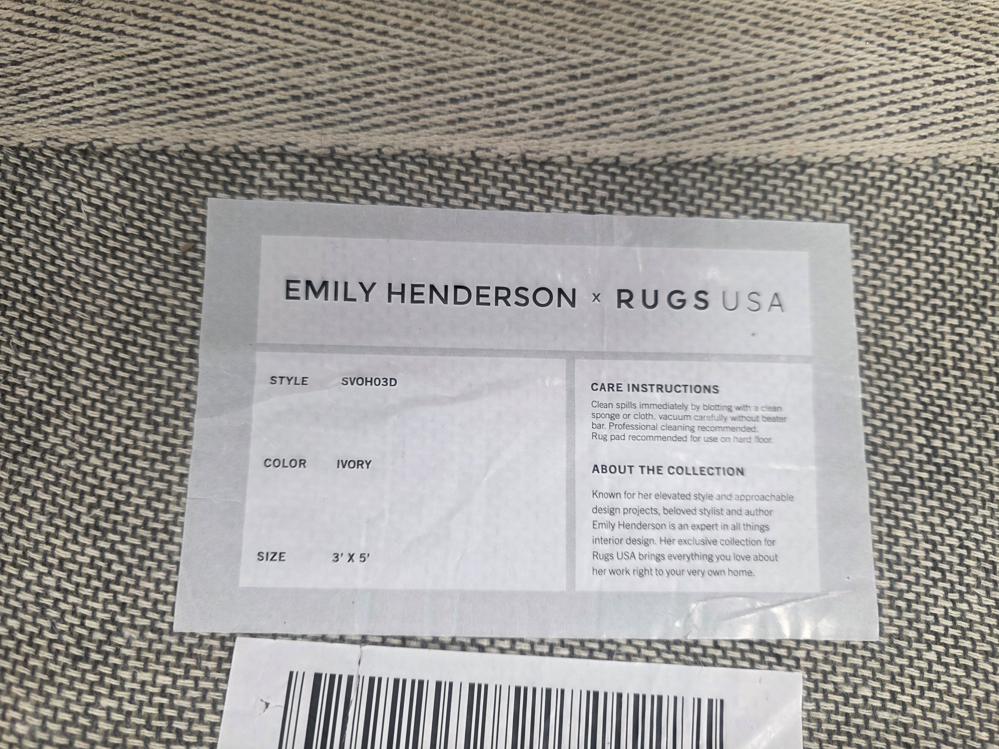 Southwest Striped Wool Beige 3 ft. x 5 ft. Patio Area Rug