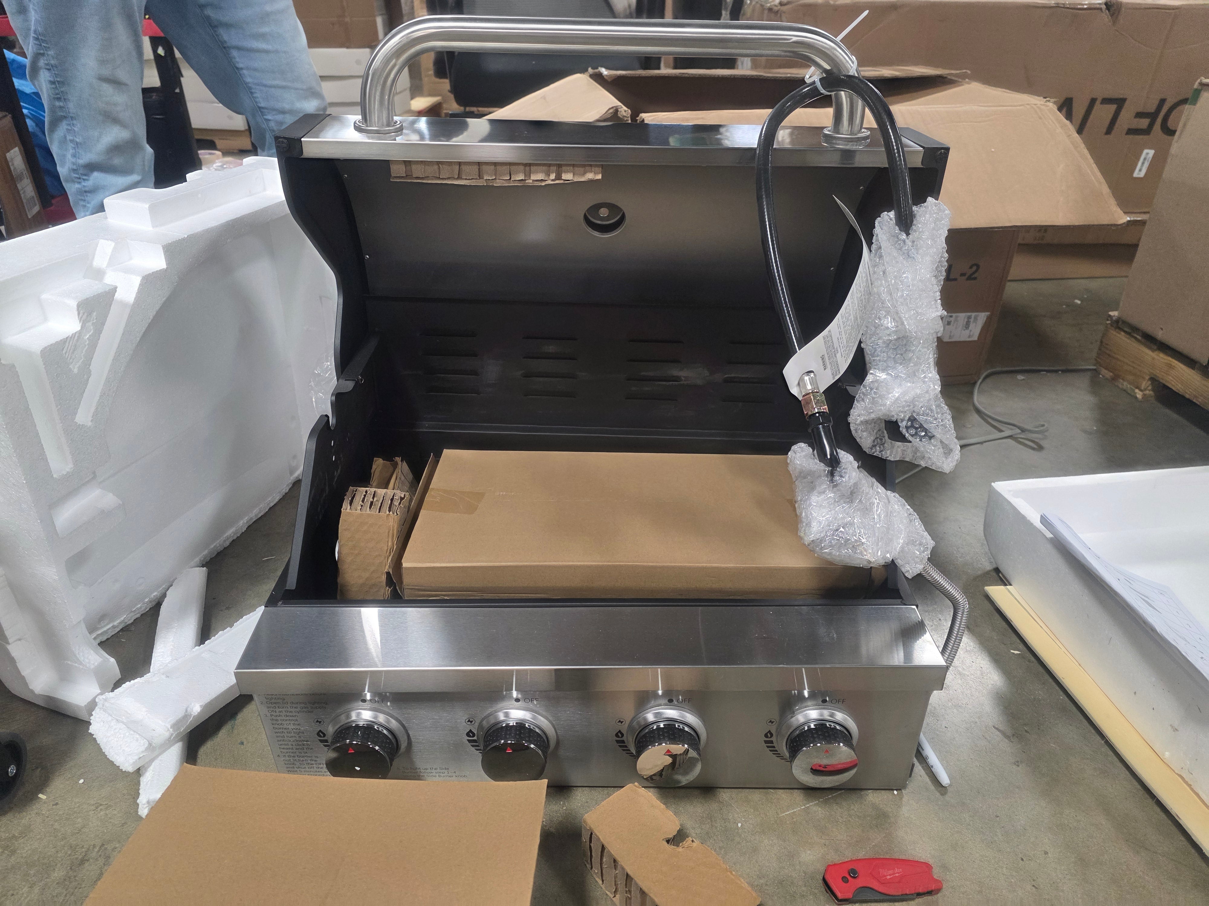 4-Burner Propane Gas Grill with 1 Side Burner and Cover