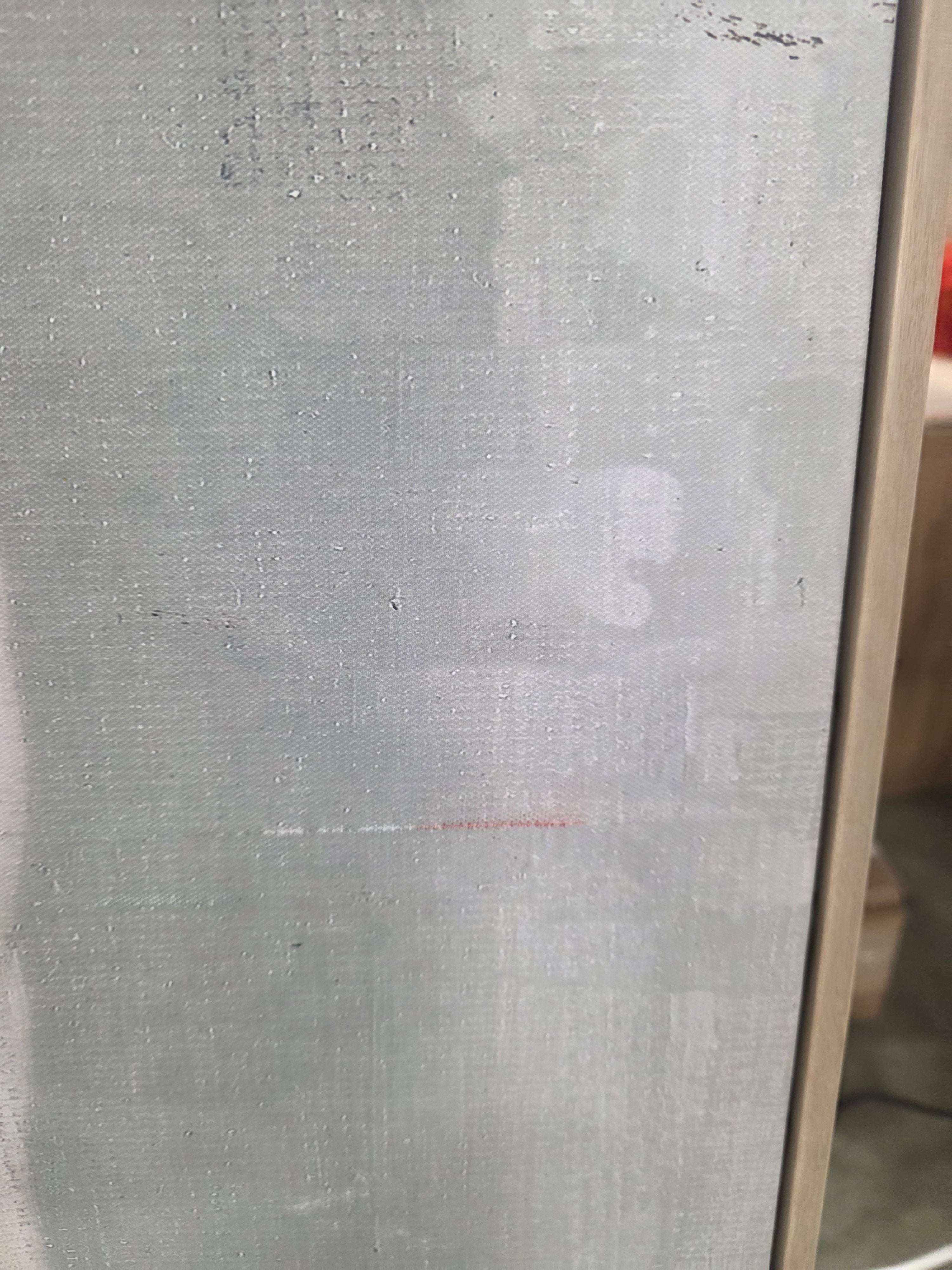 Haze Framed Wall Canvas - Modern Abstract Digital Art, Beige Frame