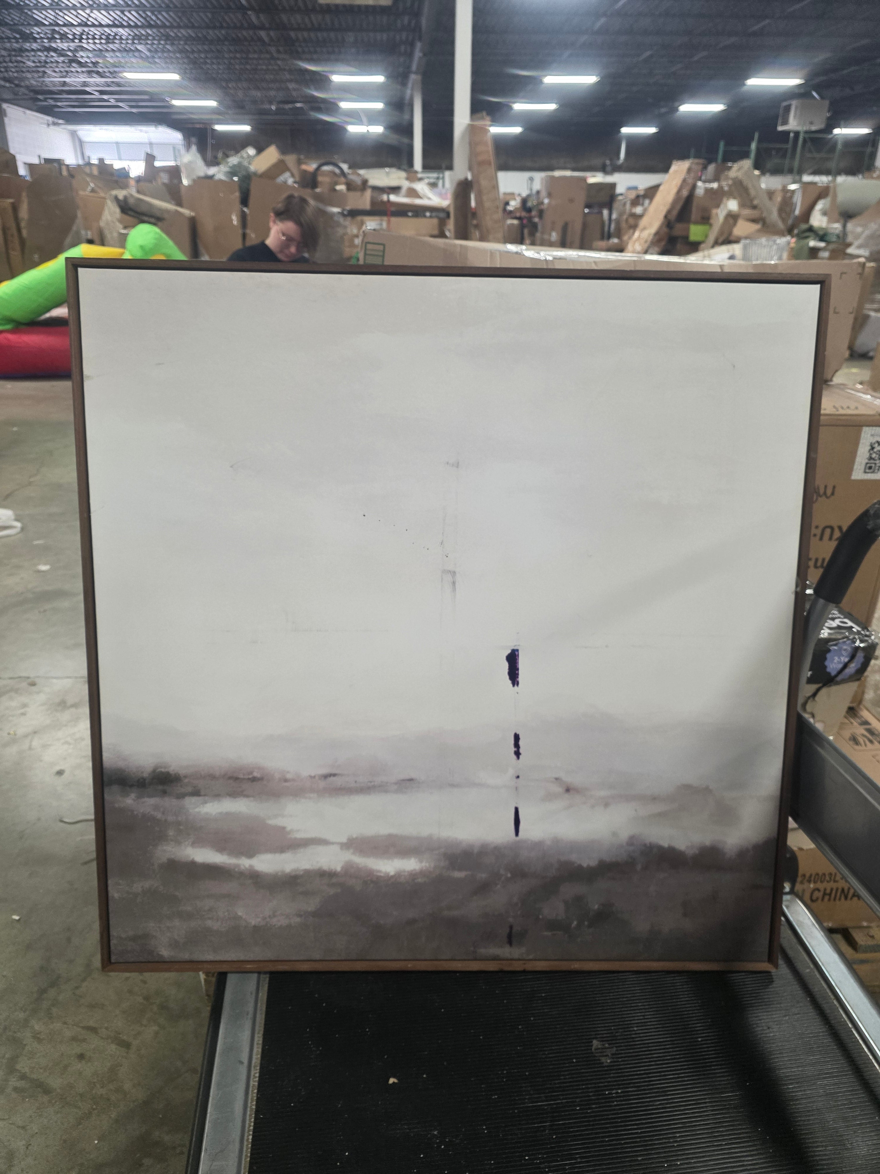 Dreary Abstract Landscape Framed Wall Canvas