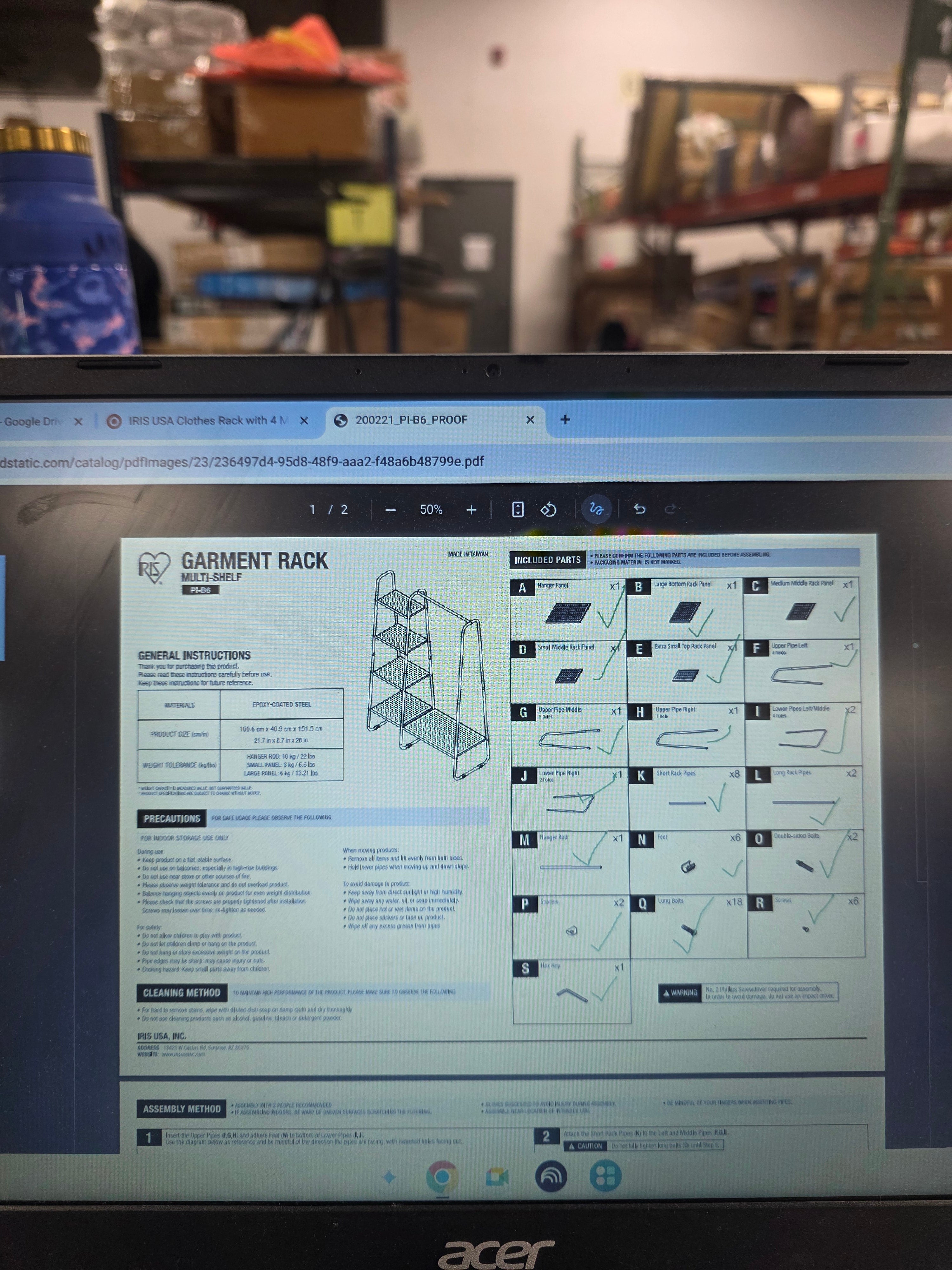 Clothing Rack Clothes Rack Metal Garment Rack with 5 Metal shelf