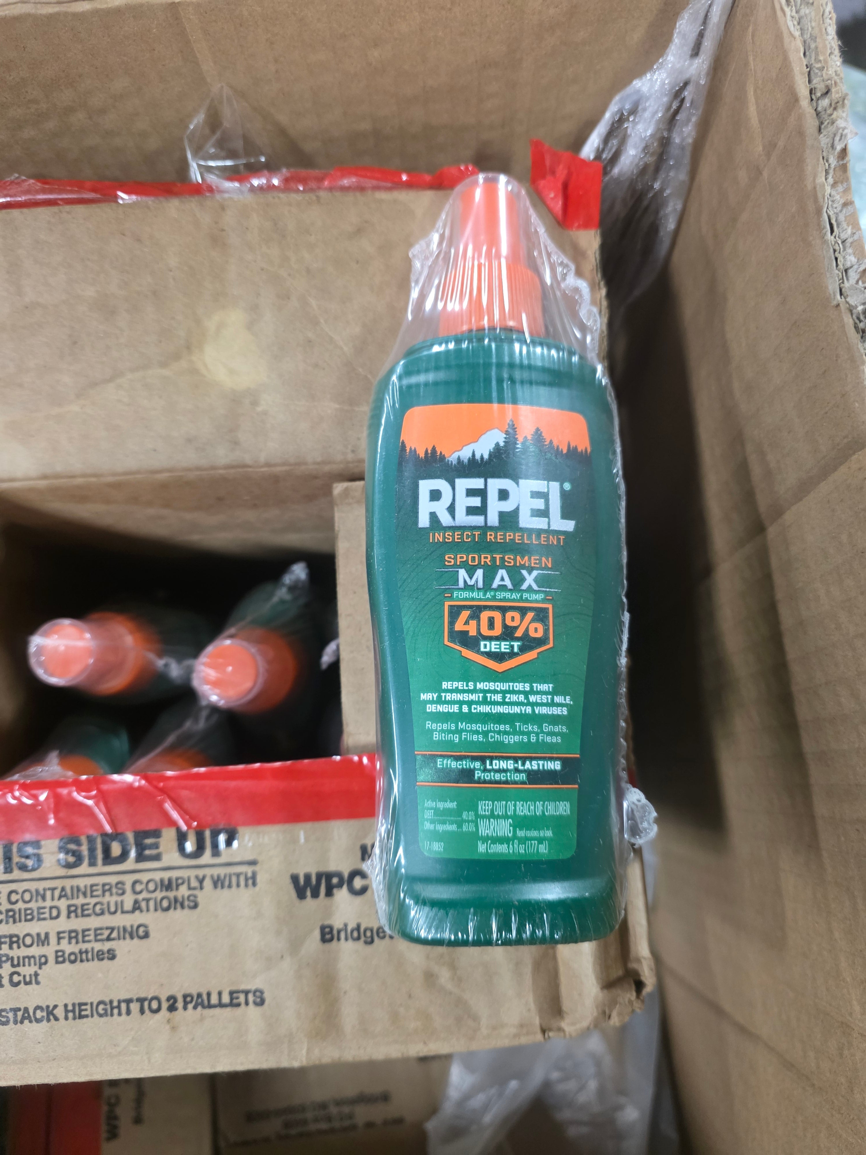 Insect Repellent Sportsmen Max Formula Spray Pump 40% DEET, 12-Pack ,Yellow,