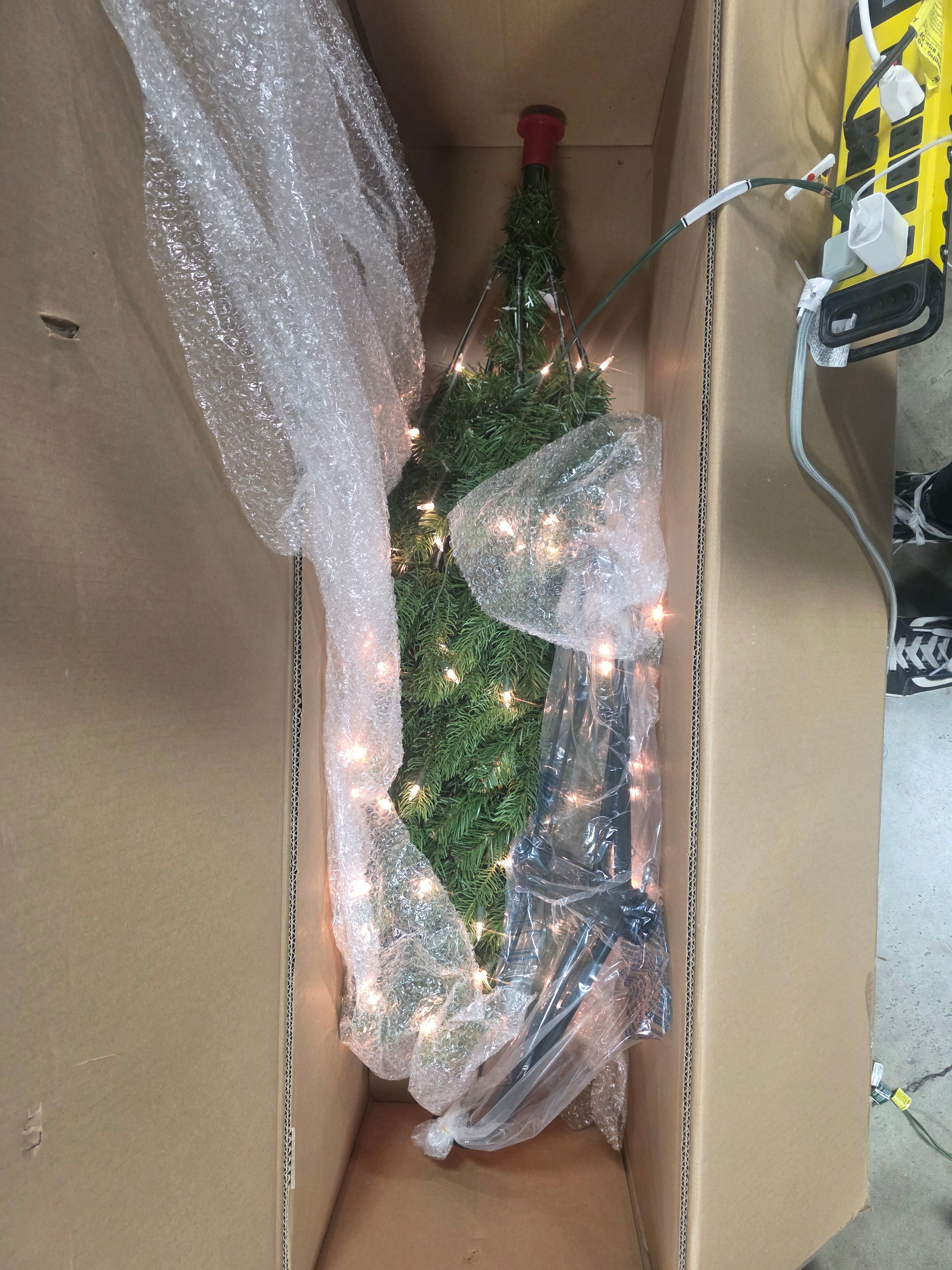 Pre-Lit Downswept Douglas Fir Pencil Slim Tree with Clear Lights