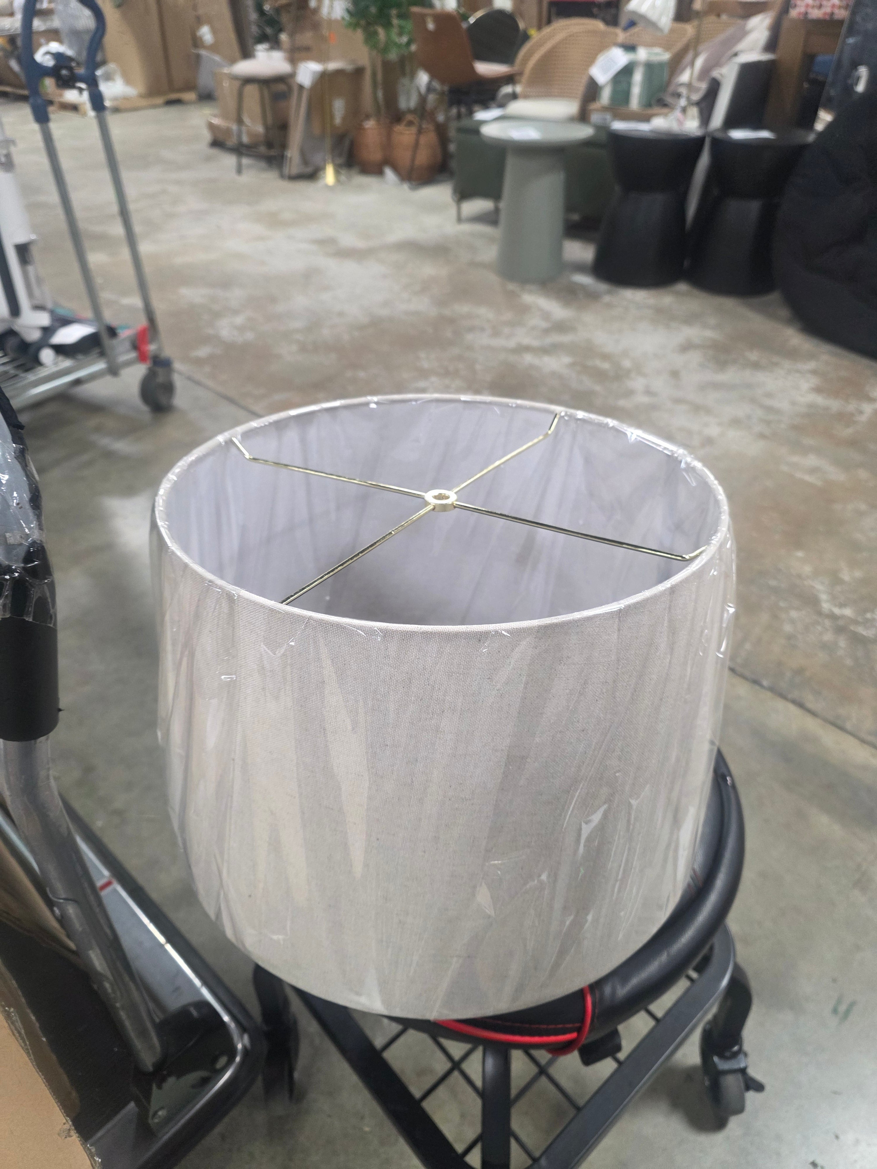 Faceted Ceramic Table Lamp Taupe/Cream