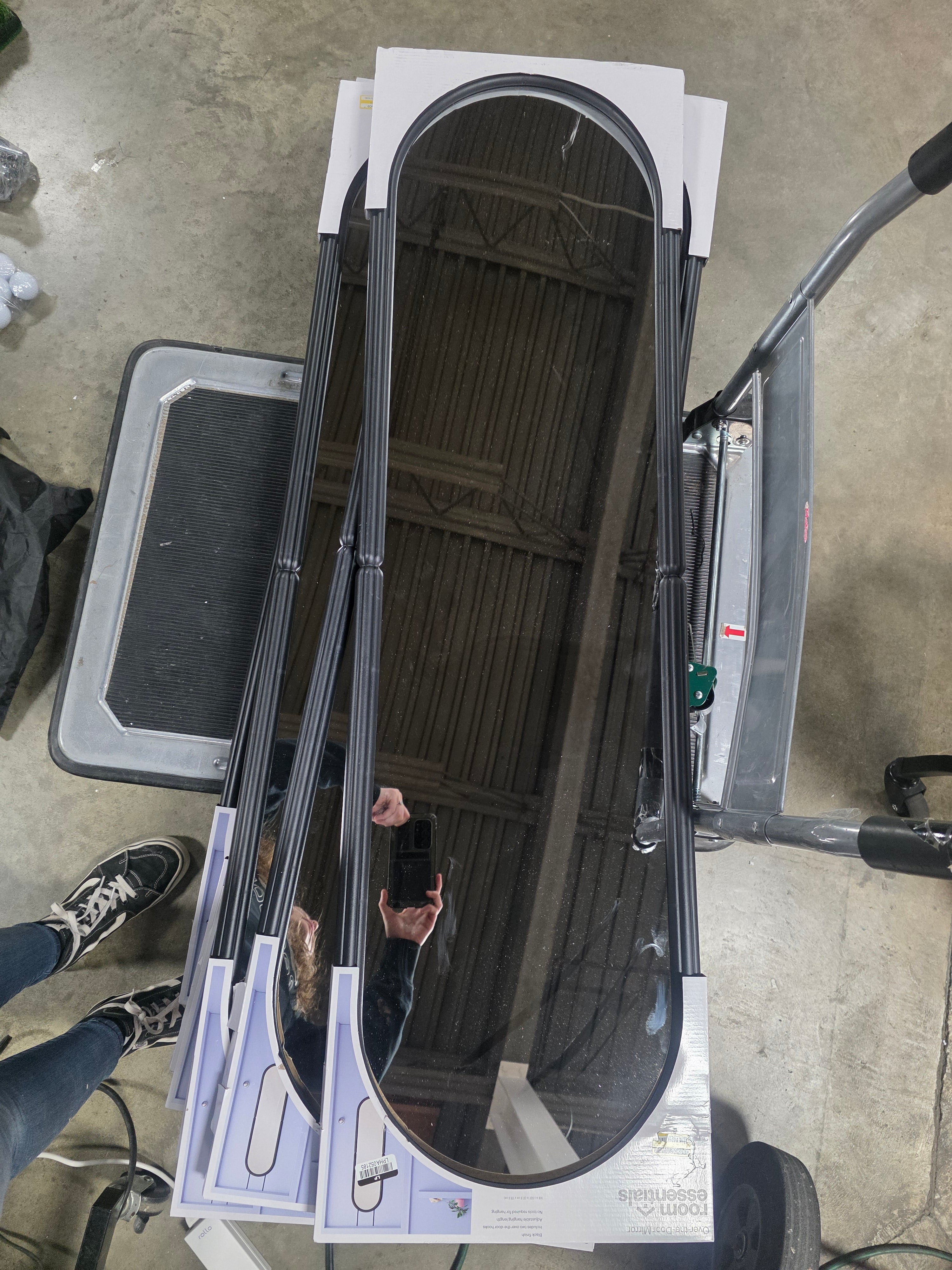 Pill Shaped Over The Door Mirror Black, final cut