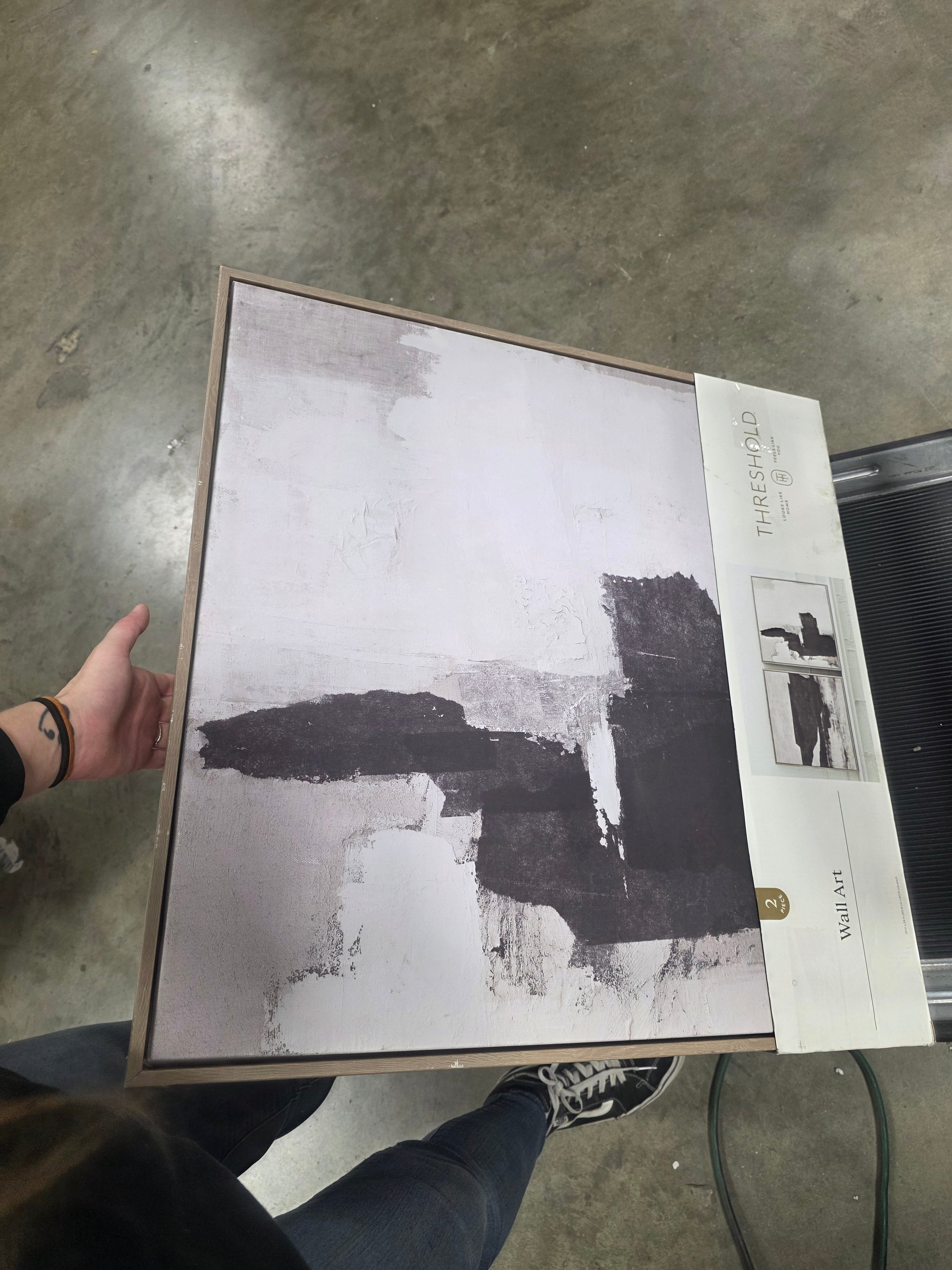 (Set of 2)  Framed Canvas Black