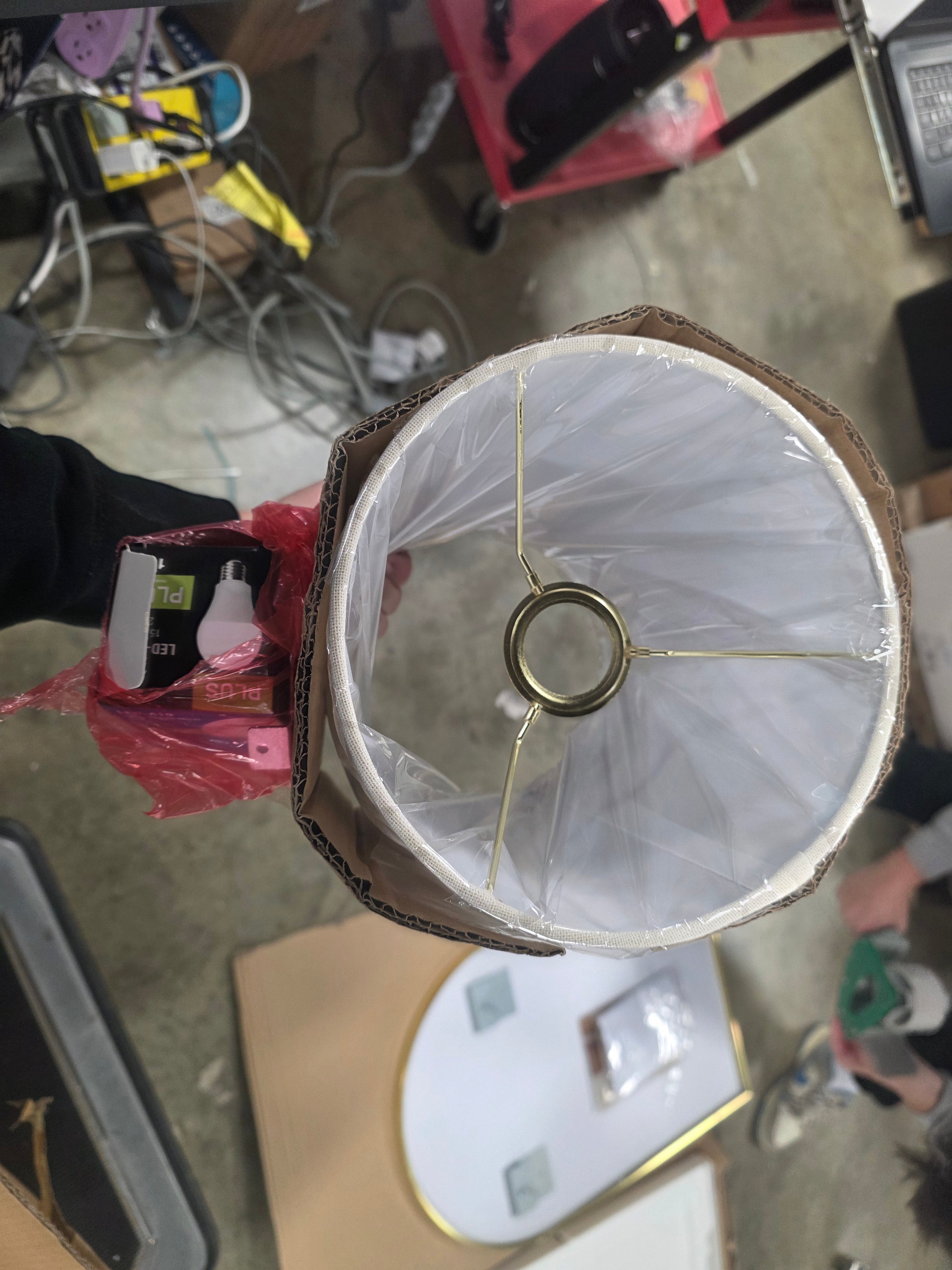 Pleated Shade Wall Sconce Brass/Oatmeal