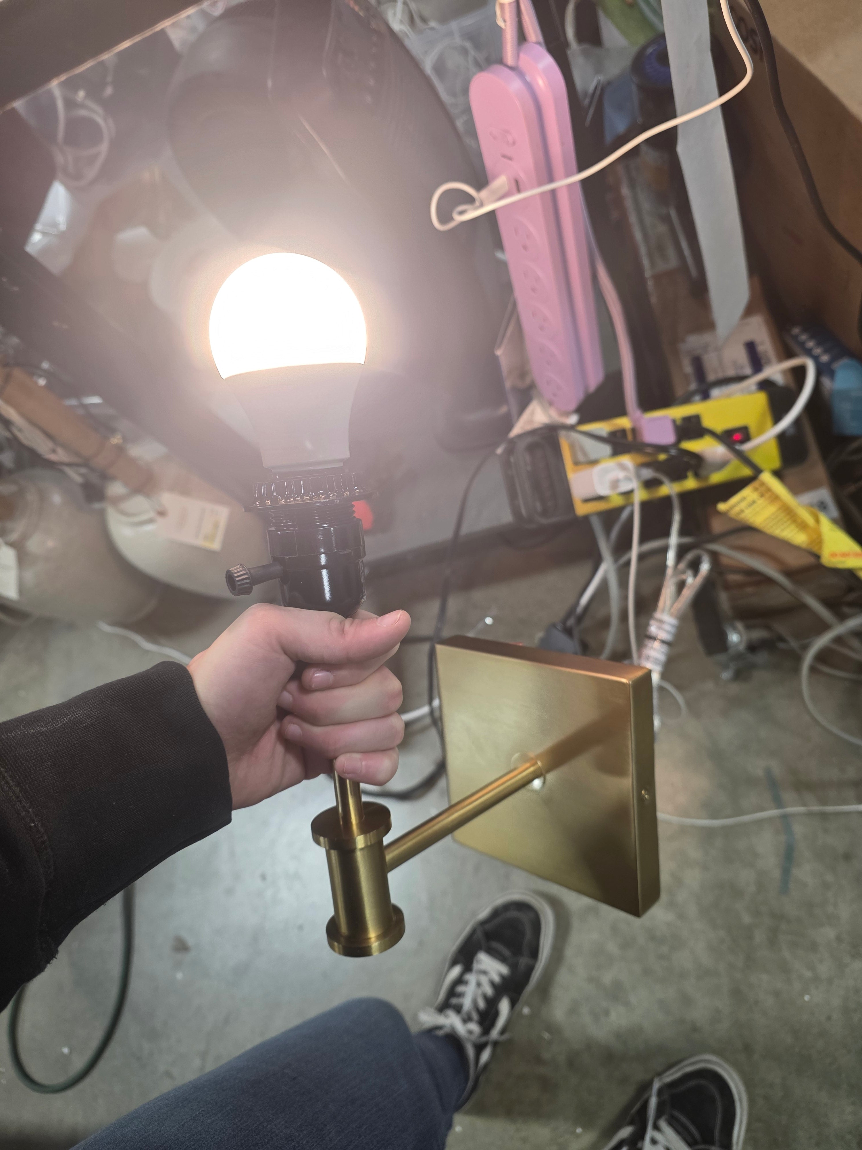 Pleated Shade Wall Sconce Brass/Oatmeal