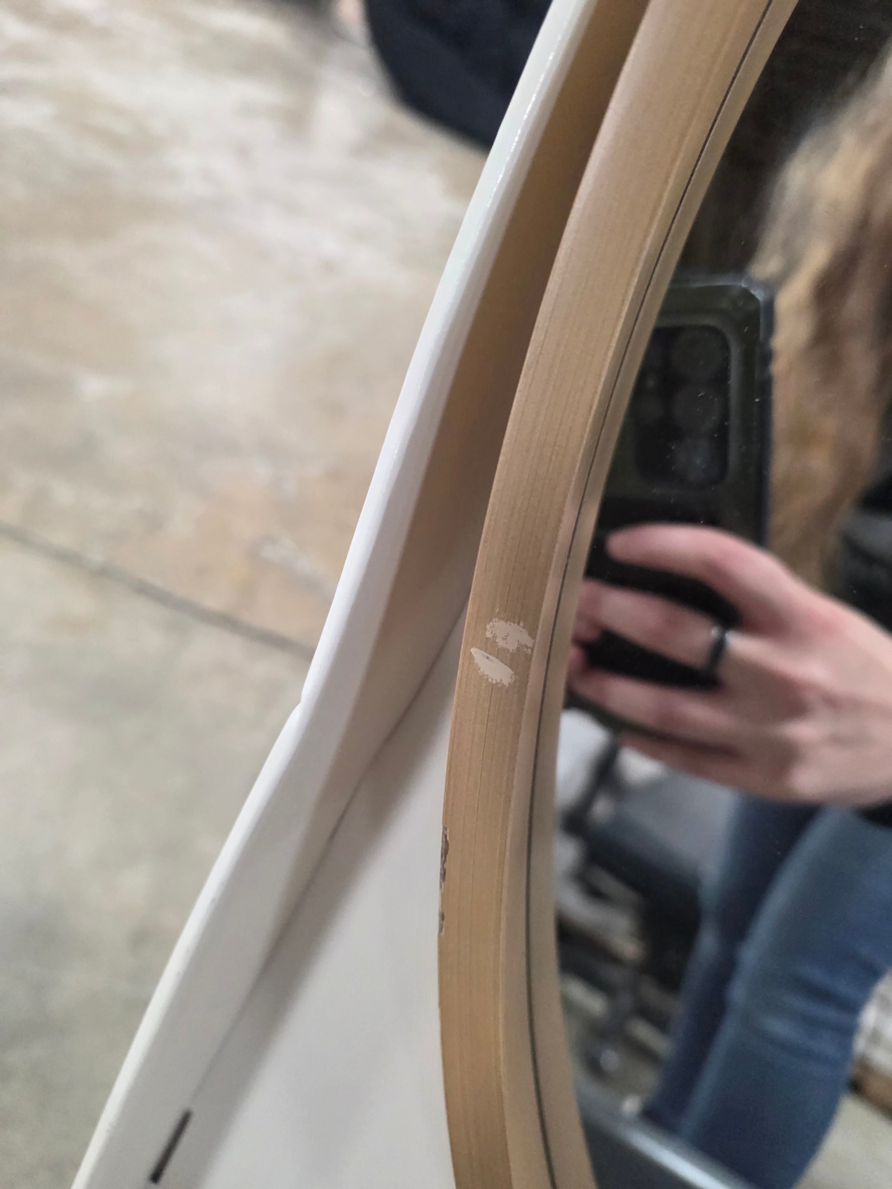 Round Wood Framed Wall Mirror