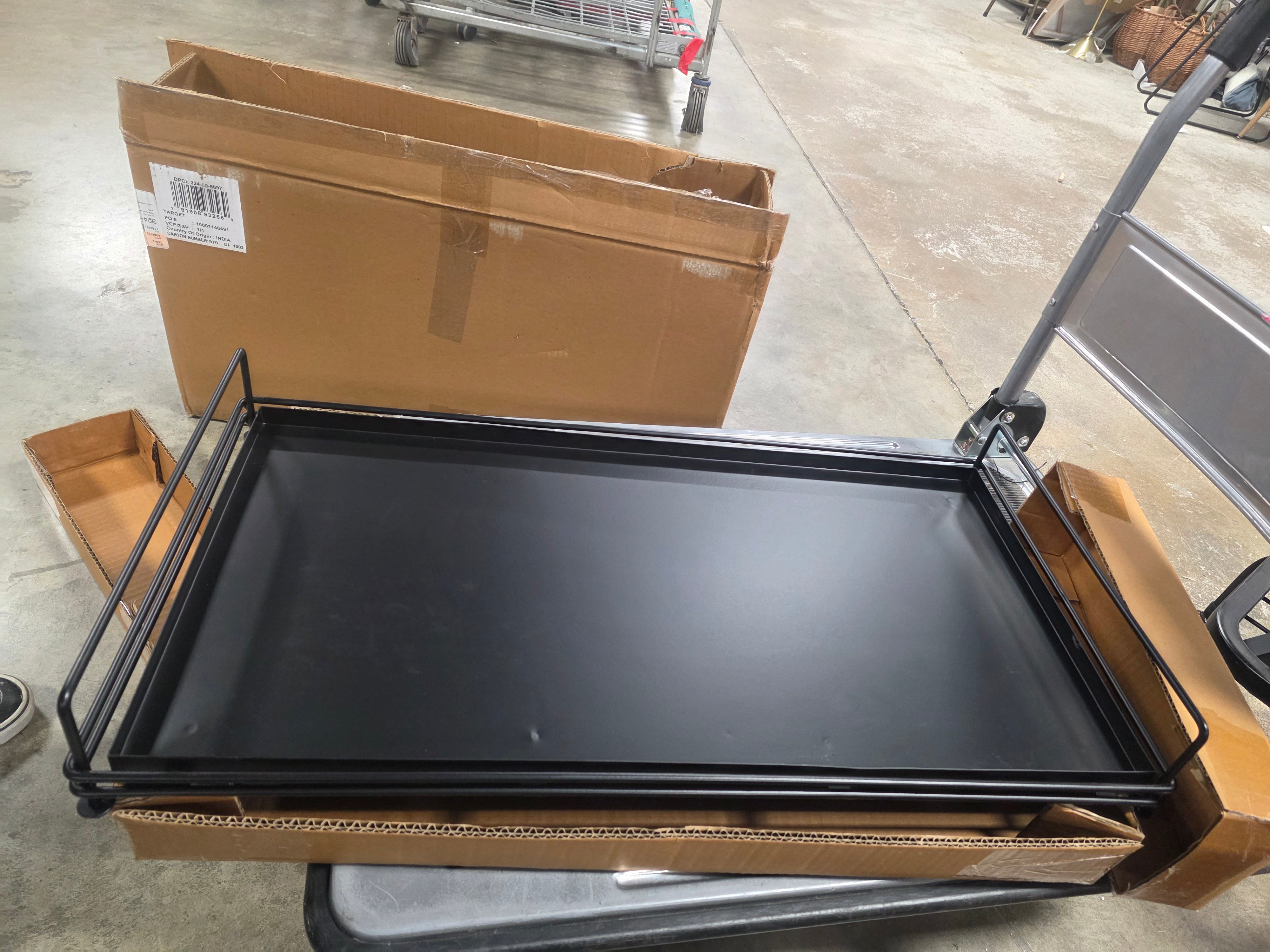 Decorative Metal Entryway Boot Tray Black