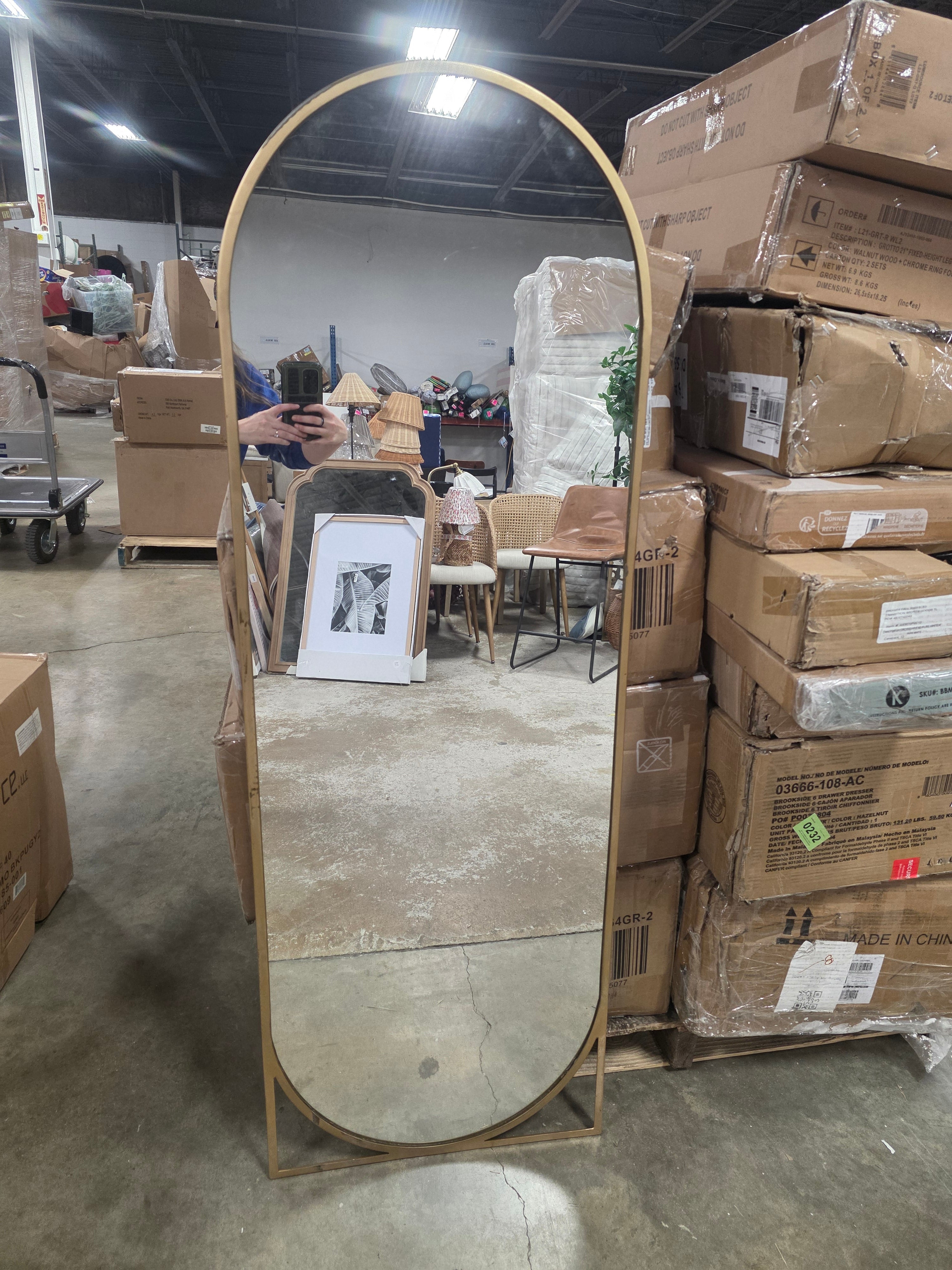 Full Length Floor Mirror Gold