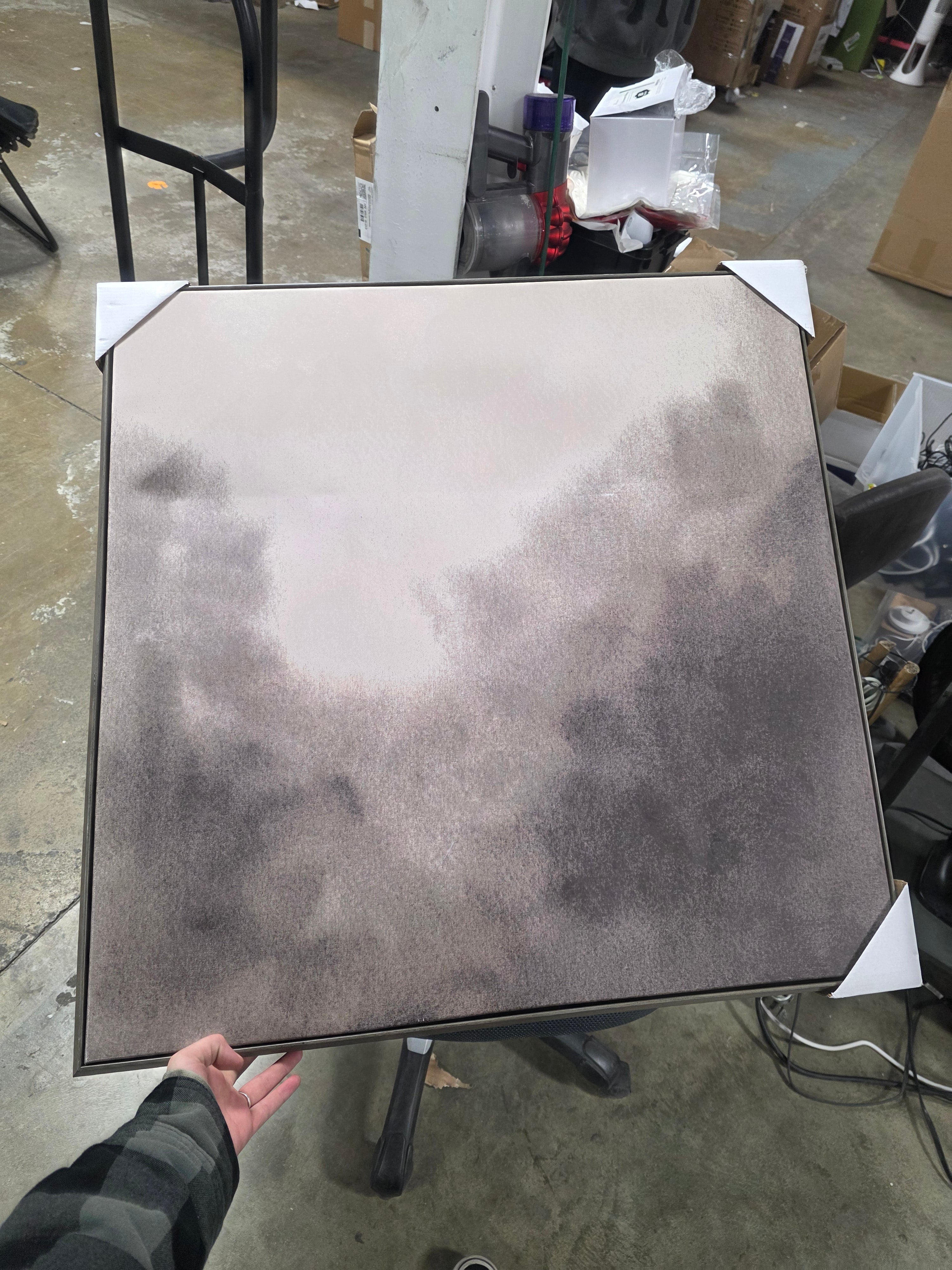 Blurry Treetops Framed Wall Art Canvas Board - Serene Nature Decor