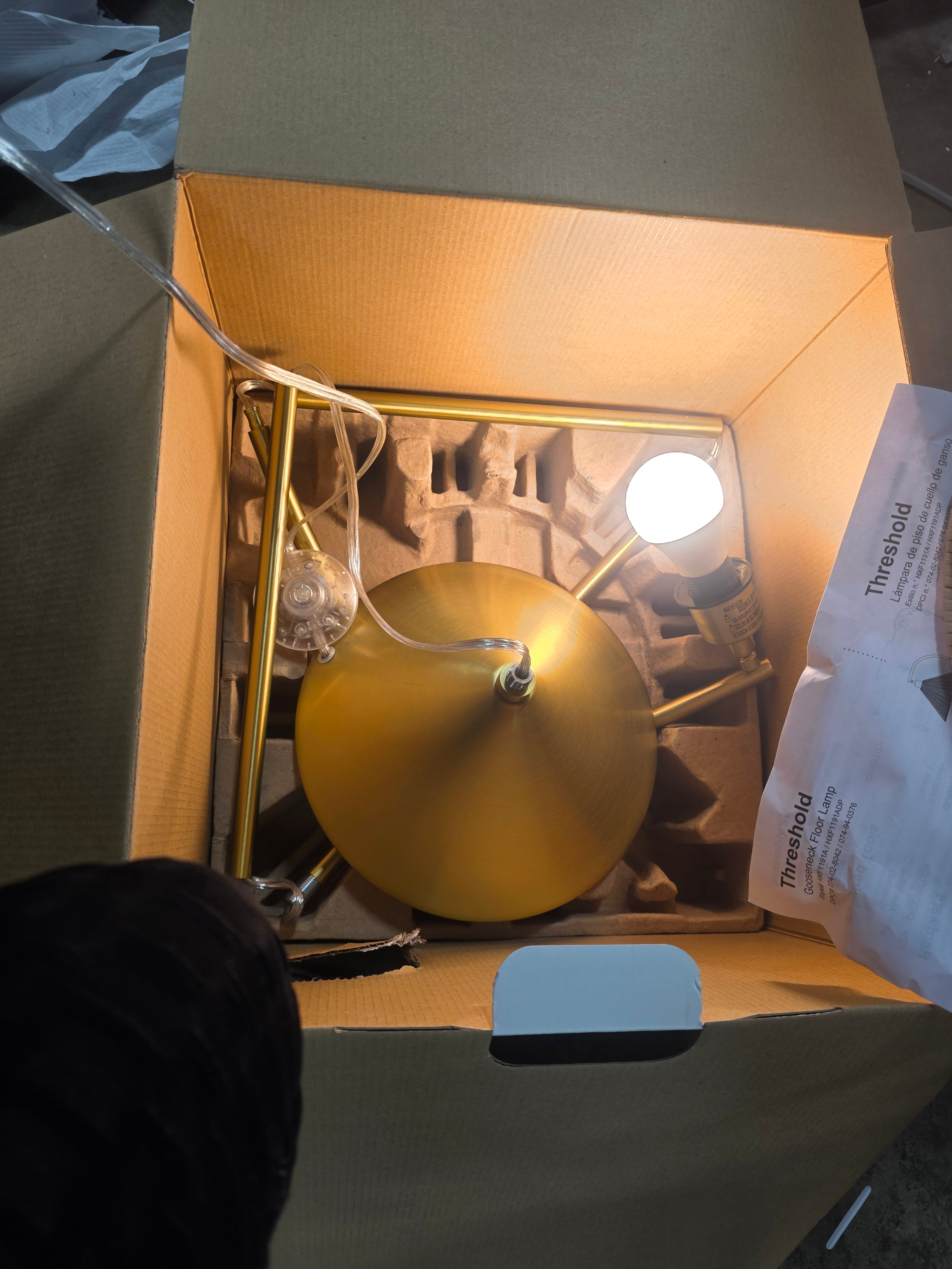 Gooseneck Floor Lamp with Natural Shade