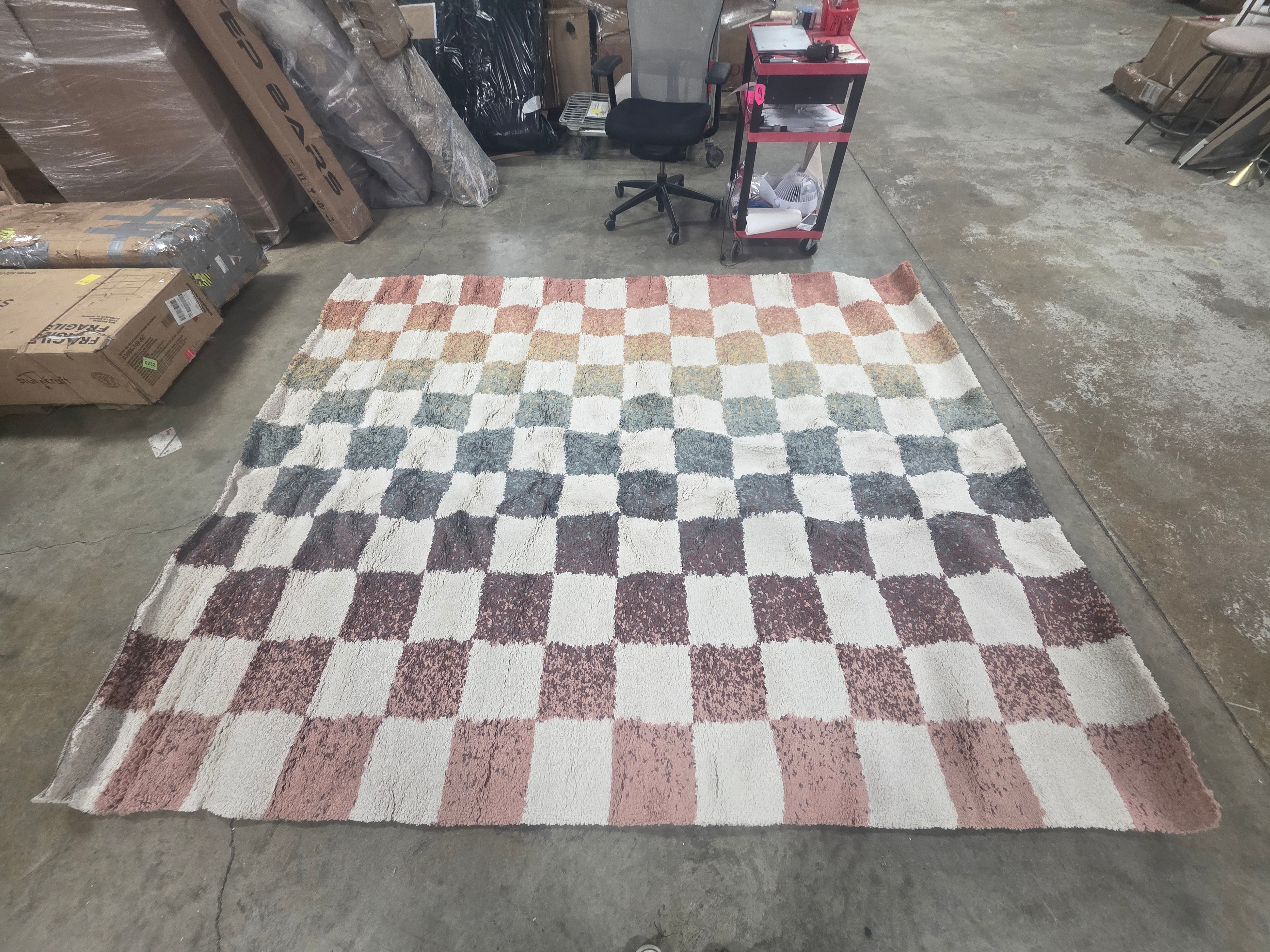 Baruch Cream  Checkered Area Rug 7x10