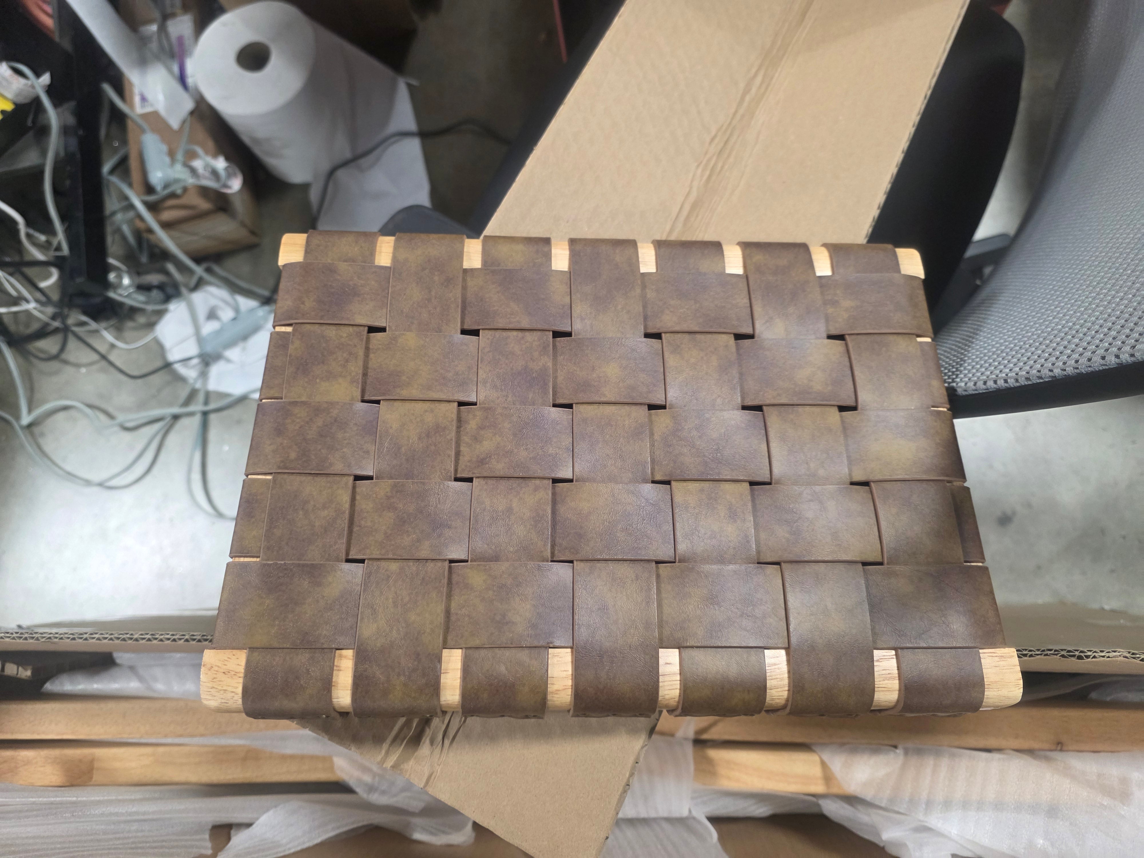 Ceylon Woven and Wood Barstool