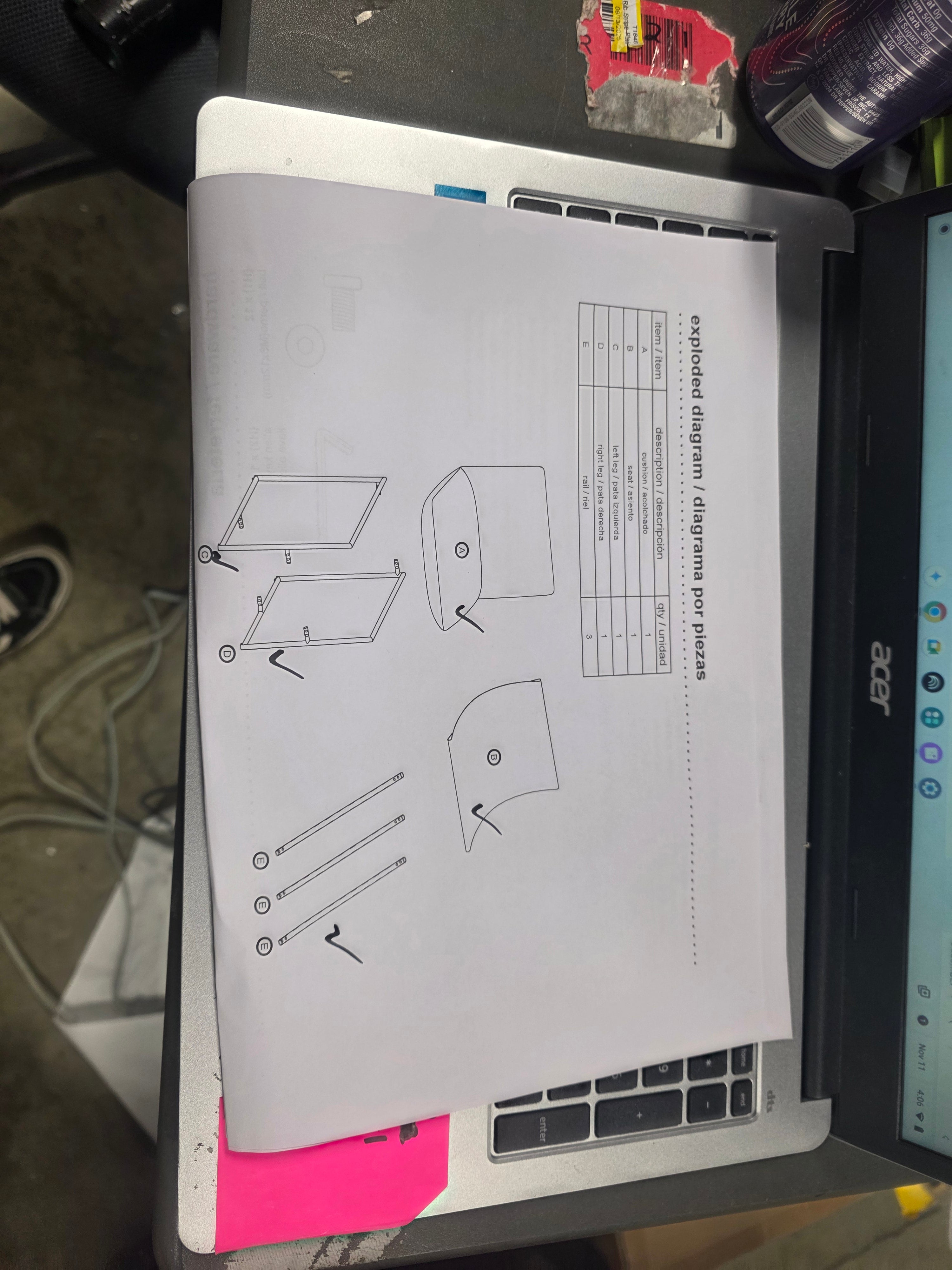 Metal Framed Sling Chair