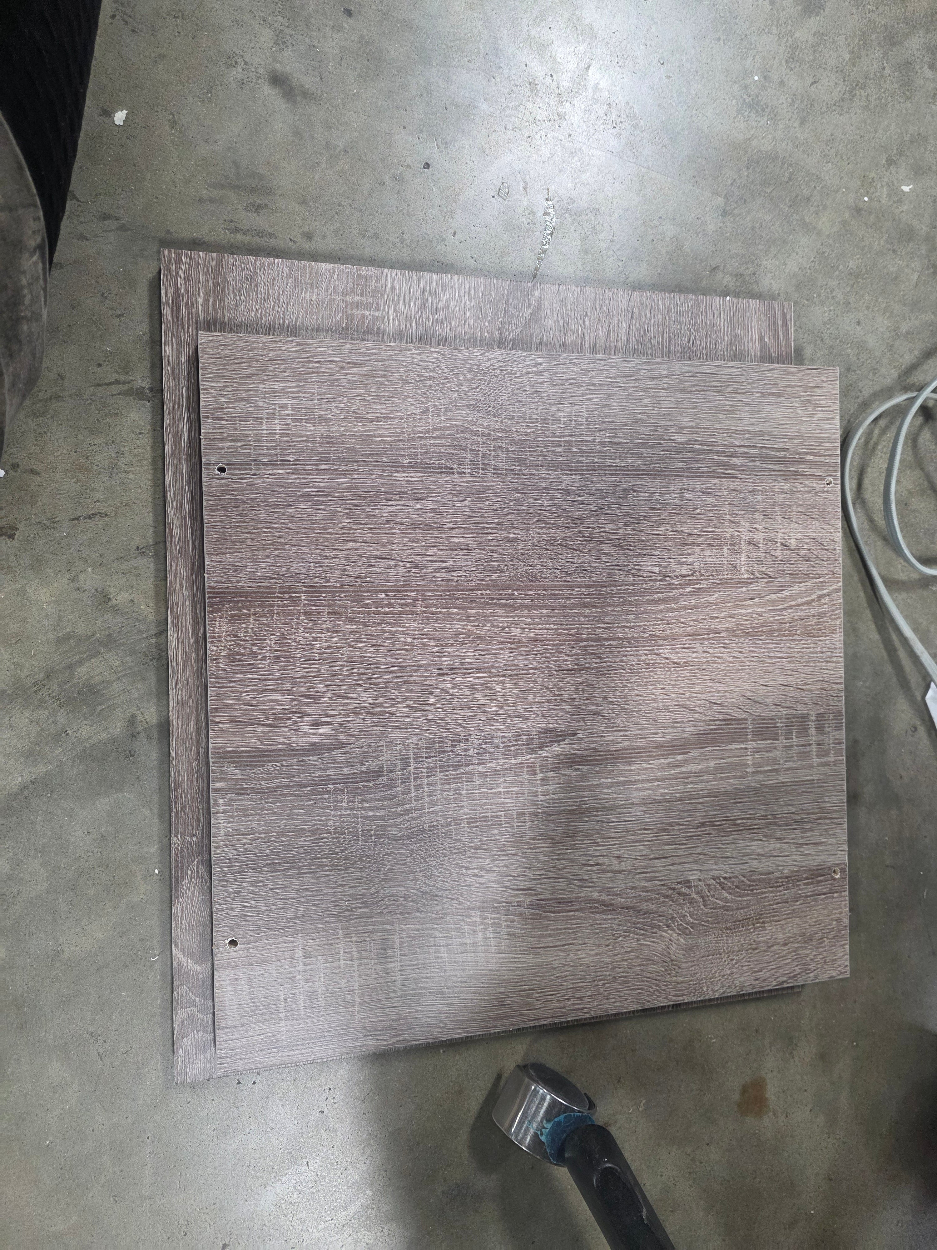 Mixed Material Nightstand Gray