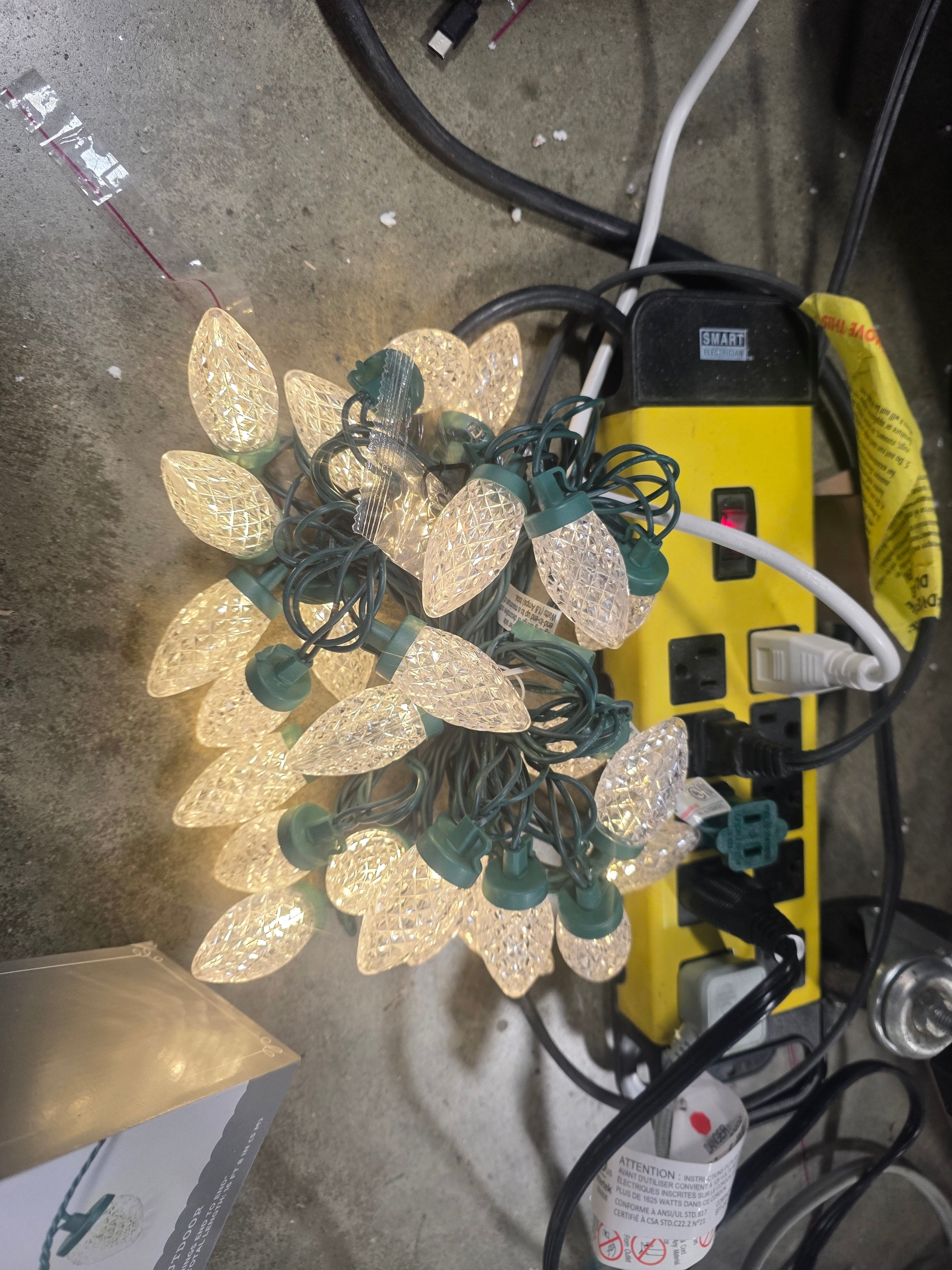 25ct LED C9 Faceted Christmas String Lights with Green Wire, Set of 2, final cut