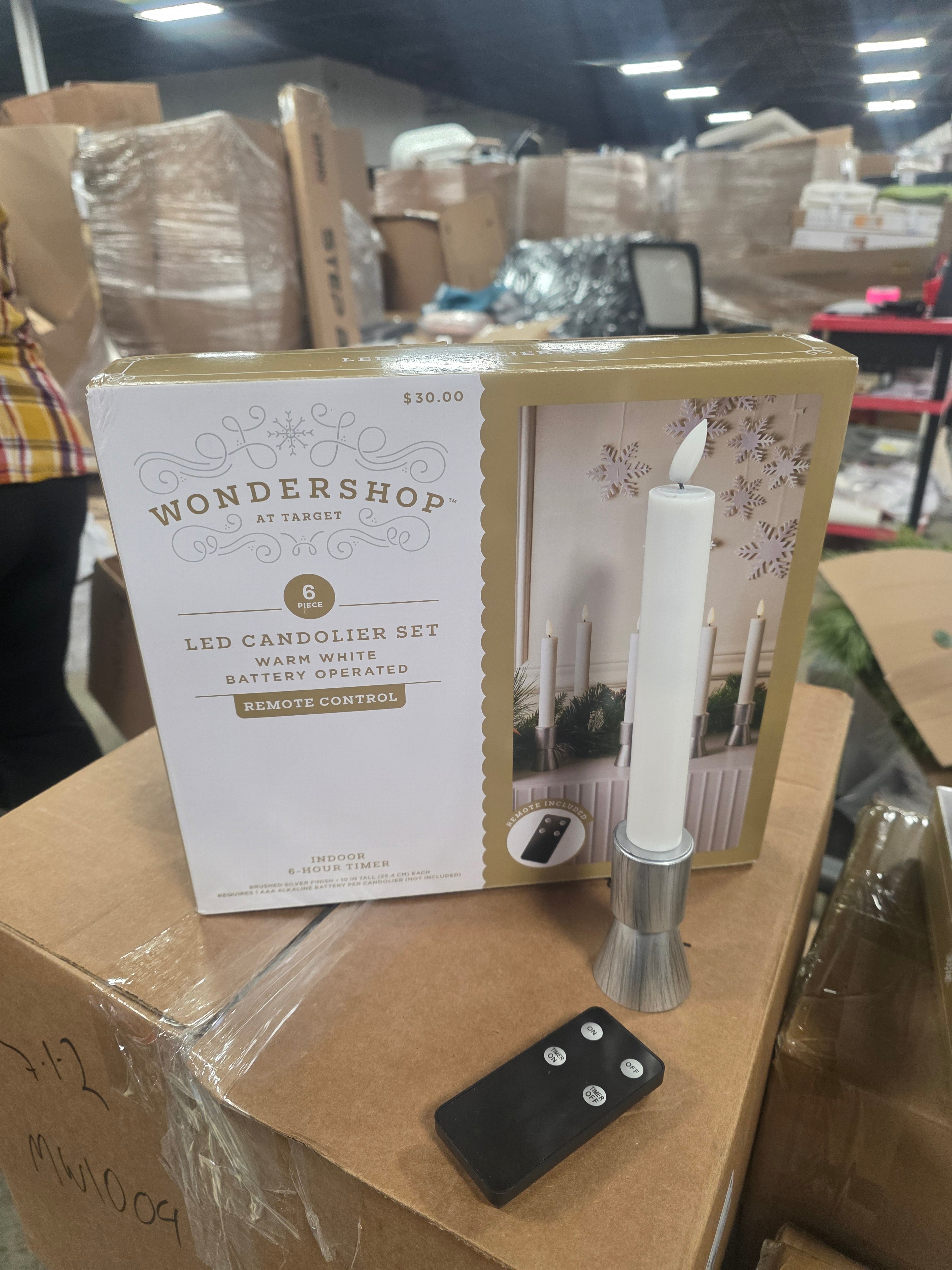 6pc Remote Controlled Plastic LED Christmas Candolier Set, final cut