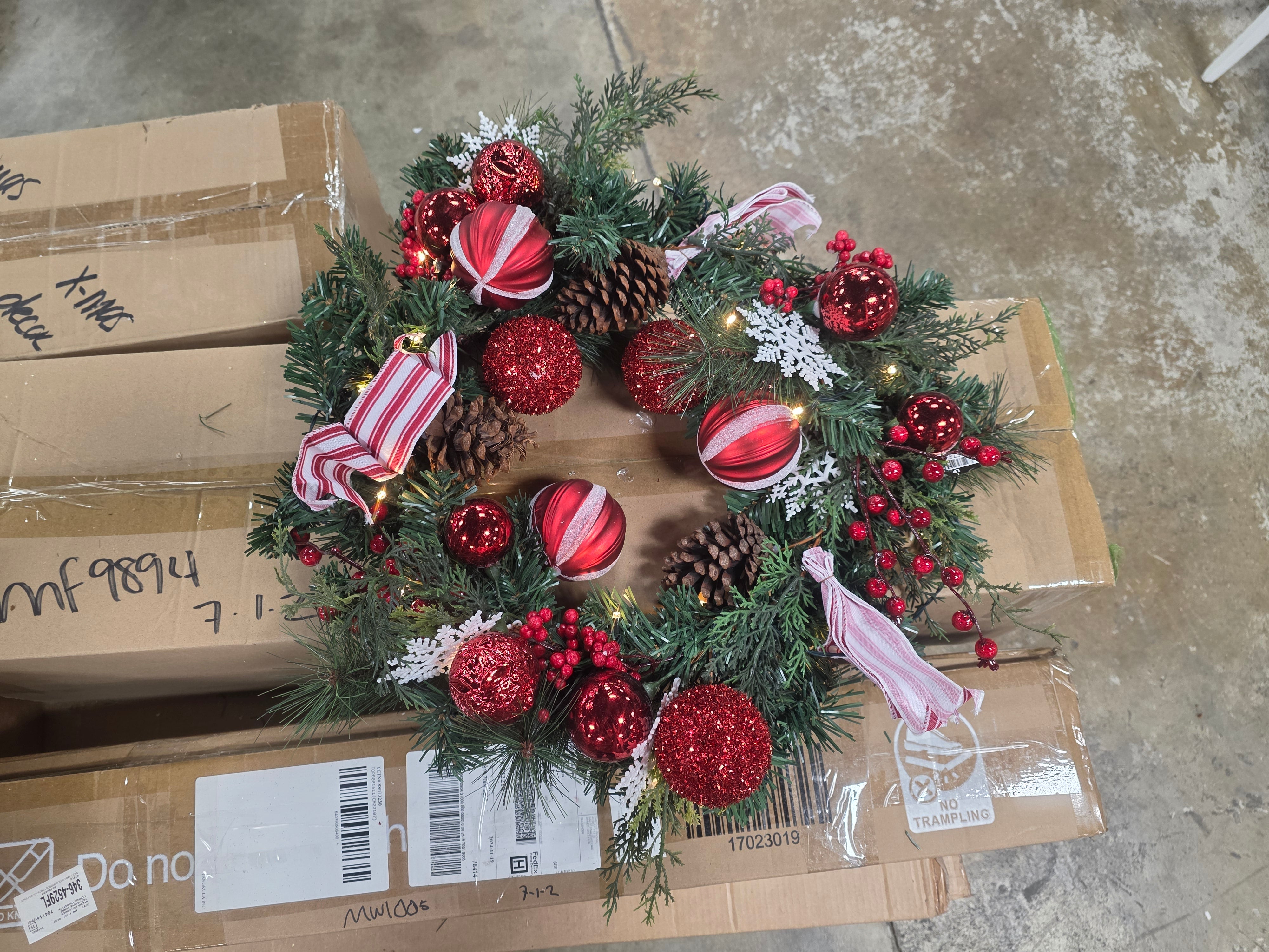 Pre-Lit Christmas Wreath for Front Door, final cut