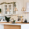 1-Light Brass Gold Cone Kitchen Island Pendant Lights