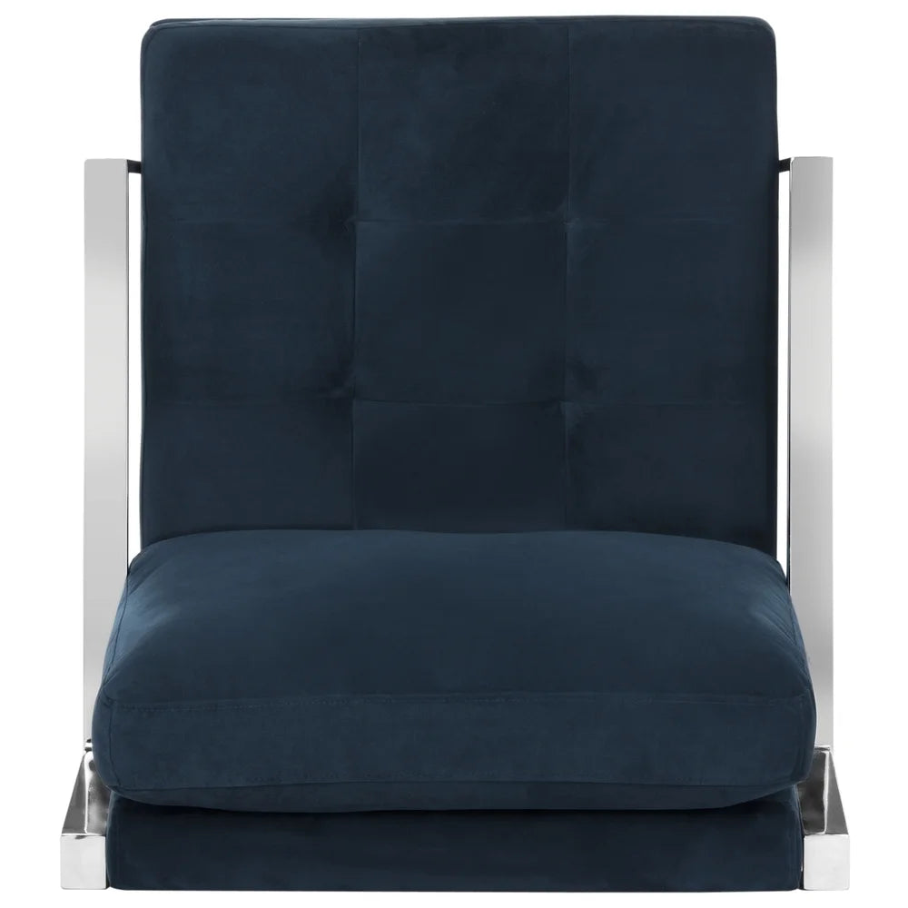 Walden Modern Tufted Velvet Chrome Accent Chair
