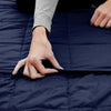 Navy Blue Quilted Microfiber Weighted Throw Blanket