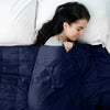 Navy Blue Quilted Microfiber Weighted Throw Blanket