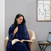 Navy Blue Quilted Microfiber Weighted Throw Blanket