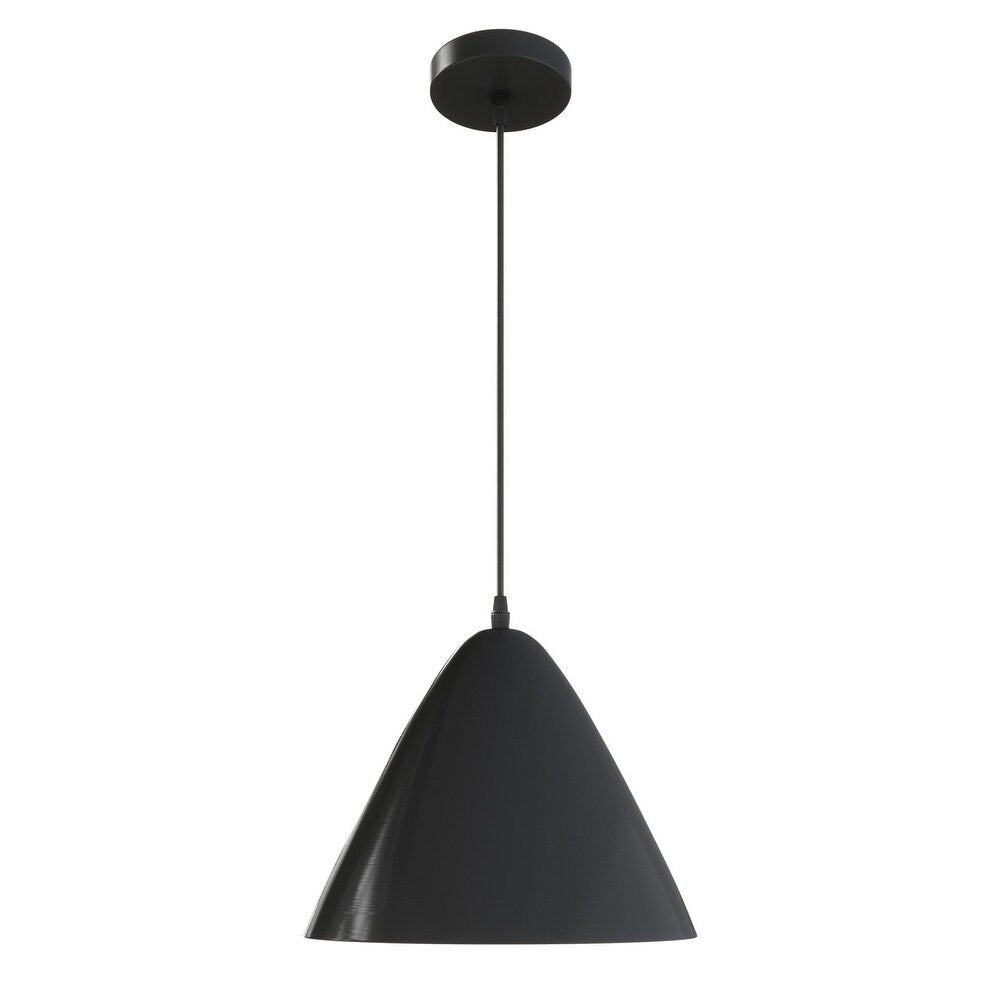 Modern Black Finish Metal Cone Pendant Light Fixture for Kitchen Island