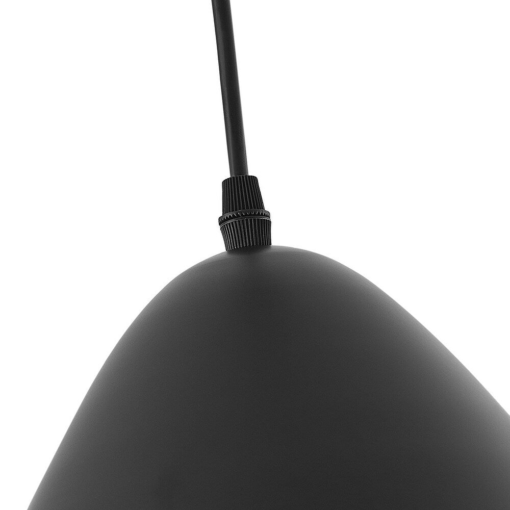 Modern Black Finish Metal Cone Pendant Light Fixture for Kitchen Island