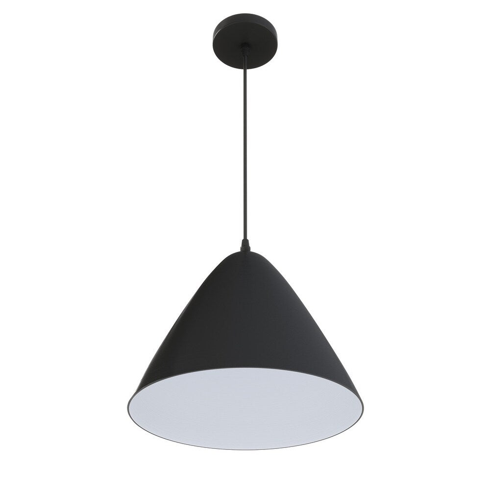 Modern Black Finish Metal Cone Pendant Light Fixture for Kitchen Island