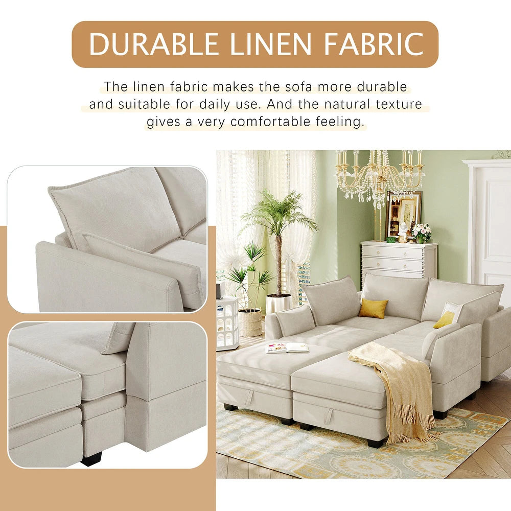 Modern Large U-Shape Modular Sectional Sofa