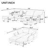 Modern Large U-Shape Modular Sectional Sofa